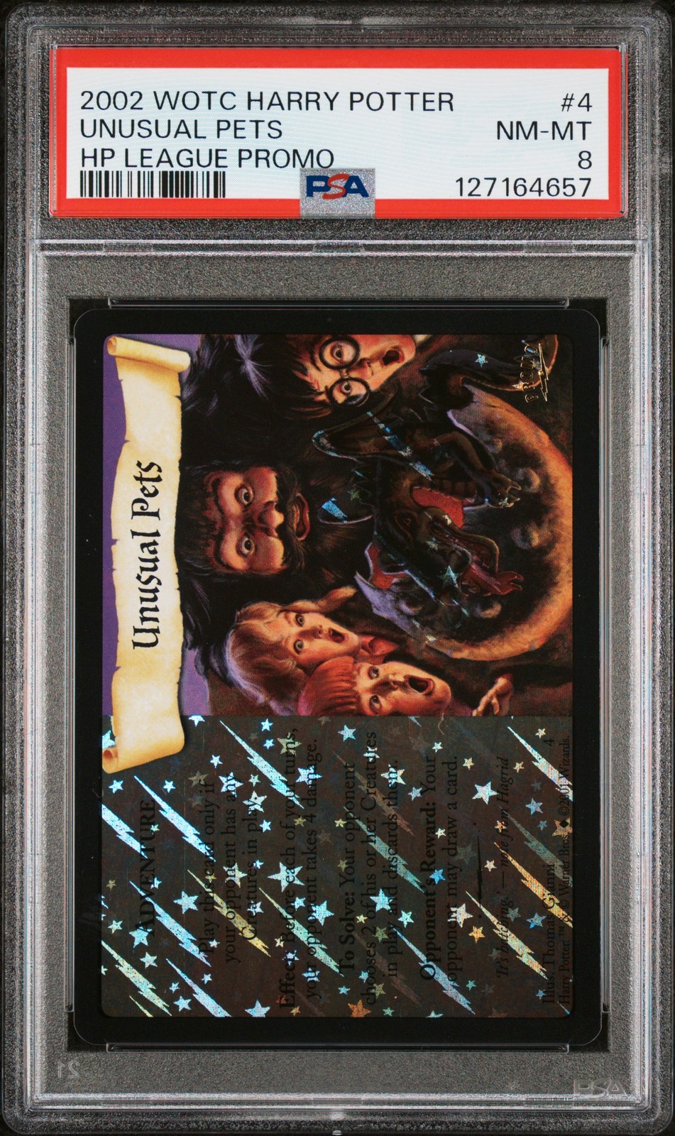 2002 WOTC HARRY POTTER CHAMBER OF SECRETS #4 UNUSUAL PETS PSA 8