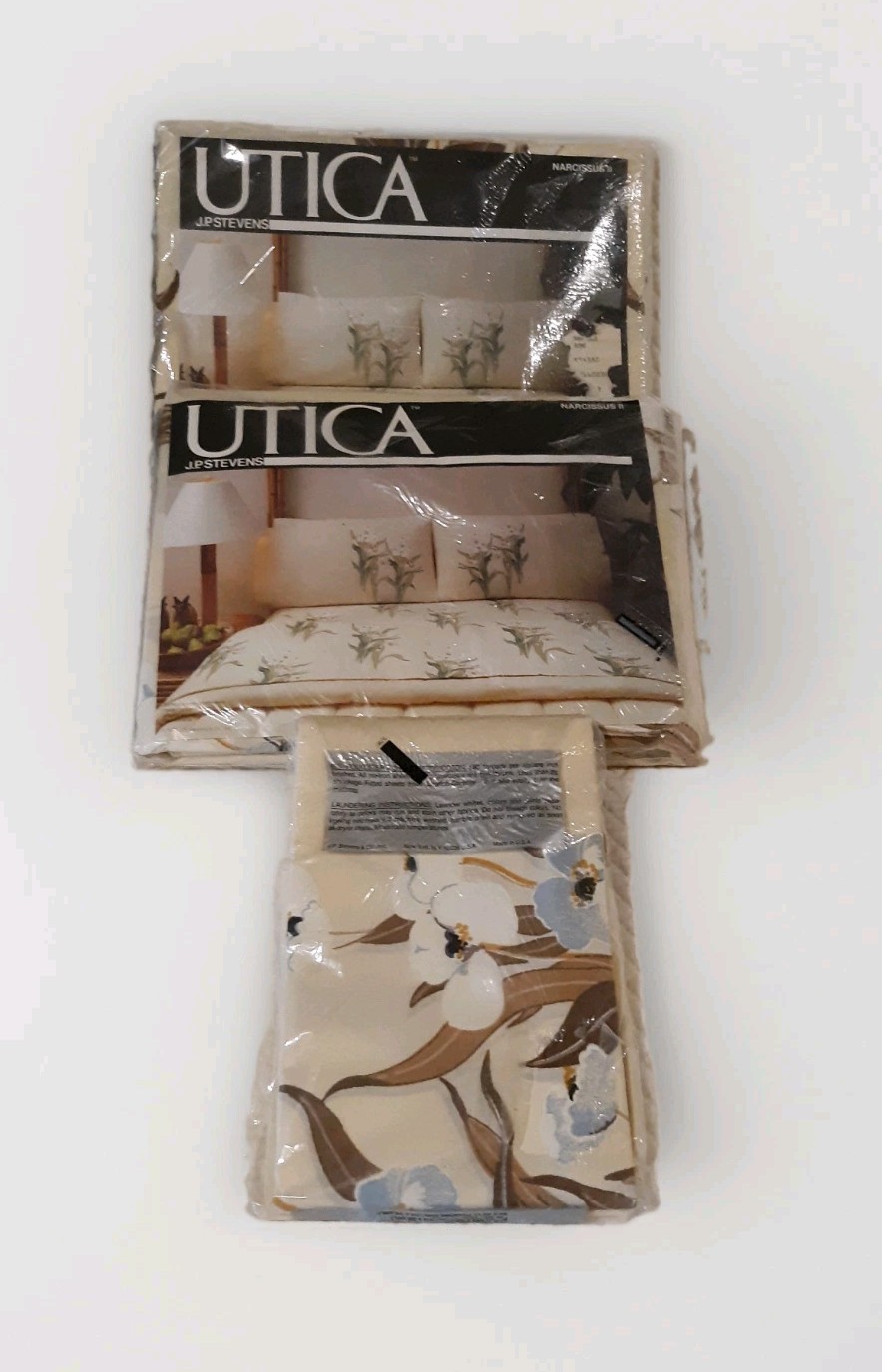 Vtg New Utica Custom Blend Florsl 4pc Full Sheet Set Vtg New Utica Custom Blend Florsl 4pc Full Sheet Set
