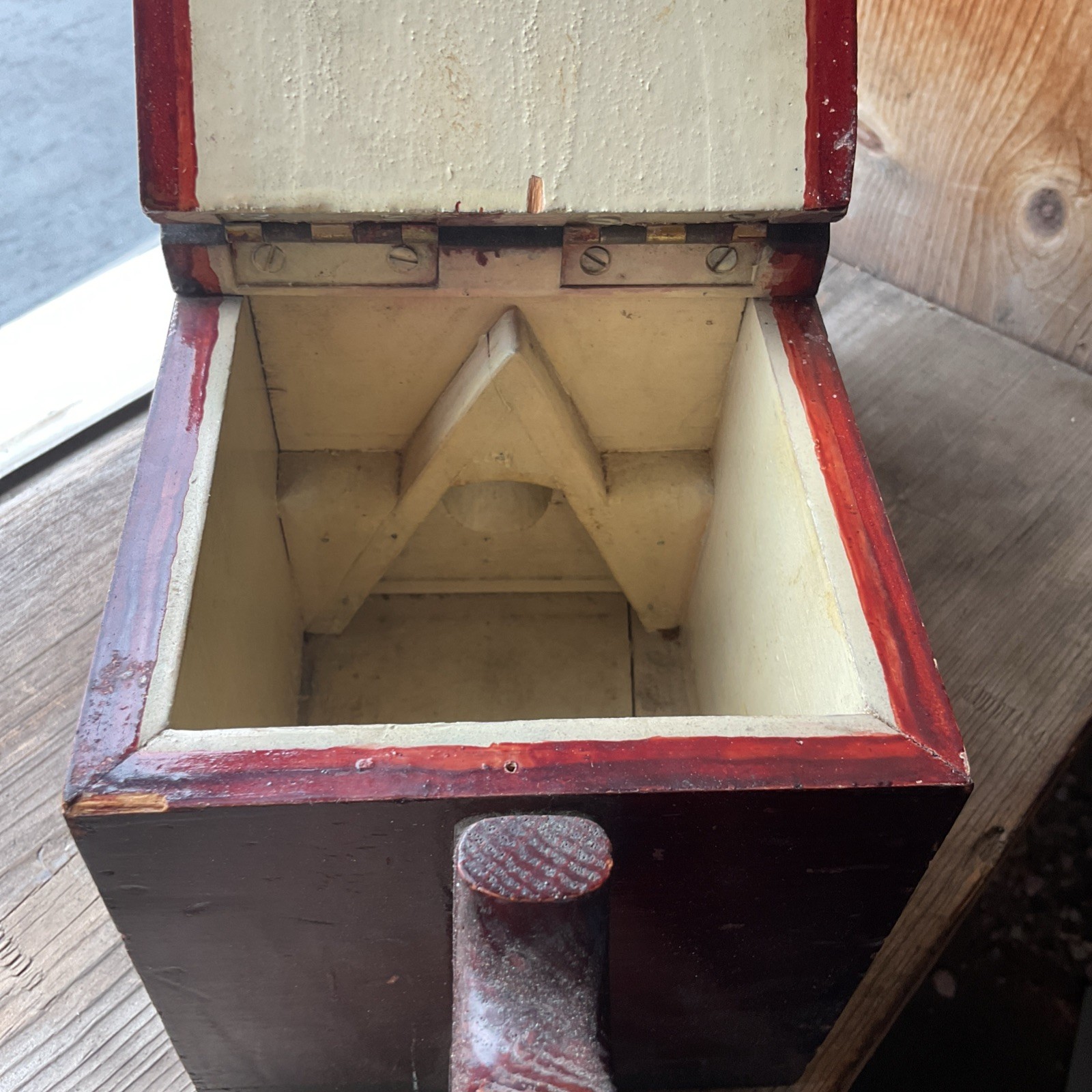 Antique 1800s Masonic Secret Ballot Box W/Masters White & Black Wood Marble