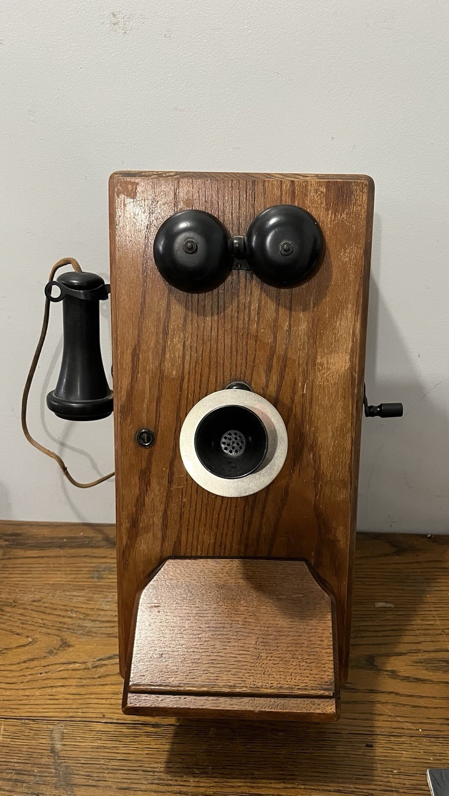 Rare Antique 1900s Chicago Telephone Supply Co Wall Telephone Oak Crank Phone