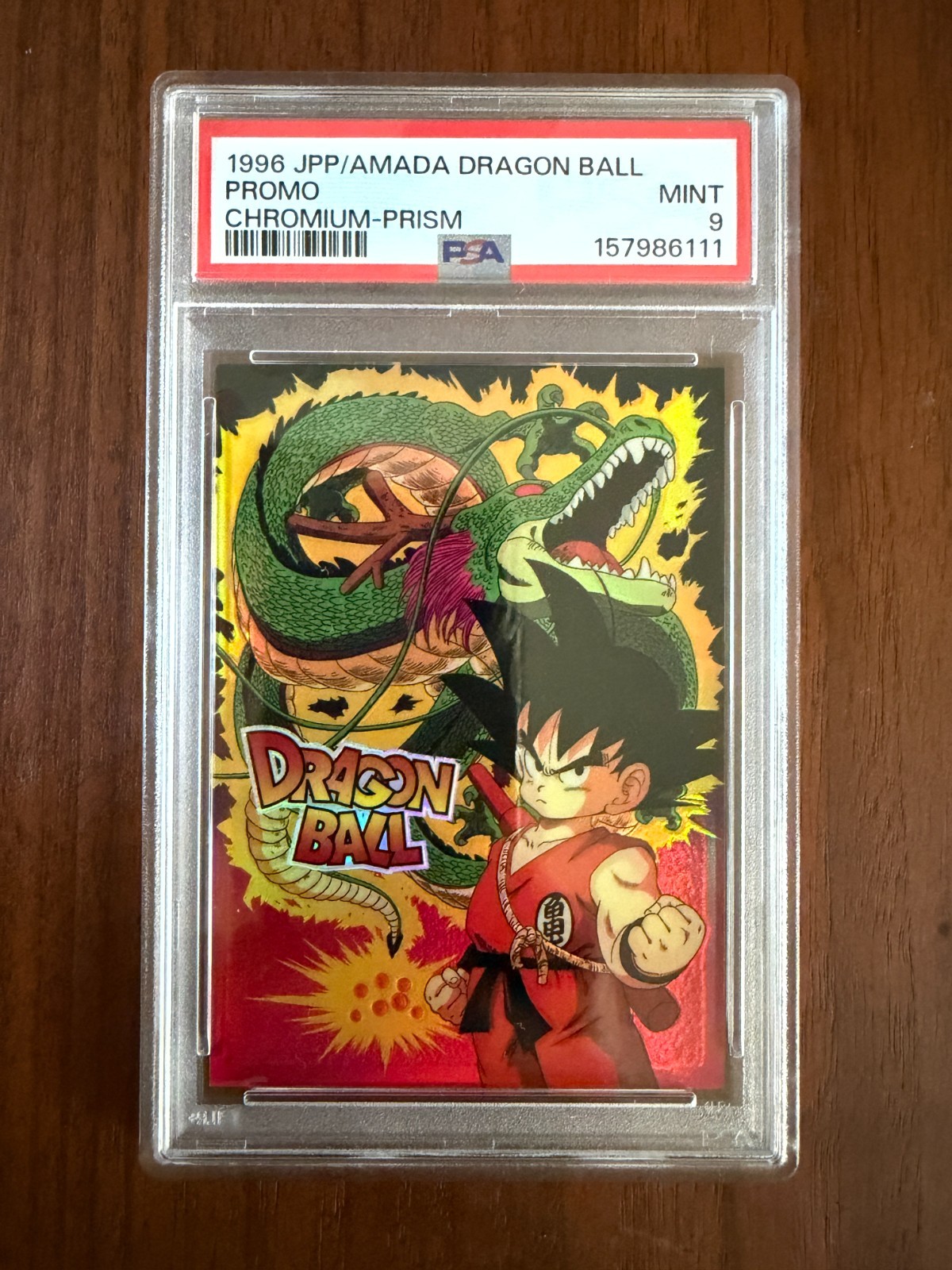 PSA 9 Dragon Ball Promo Chromium-Prism Goku Shenron Mint 1996 JPP/AMADA 