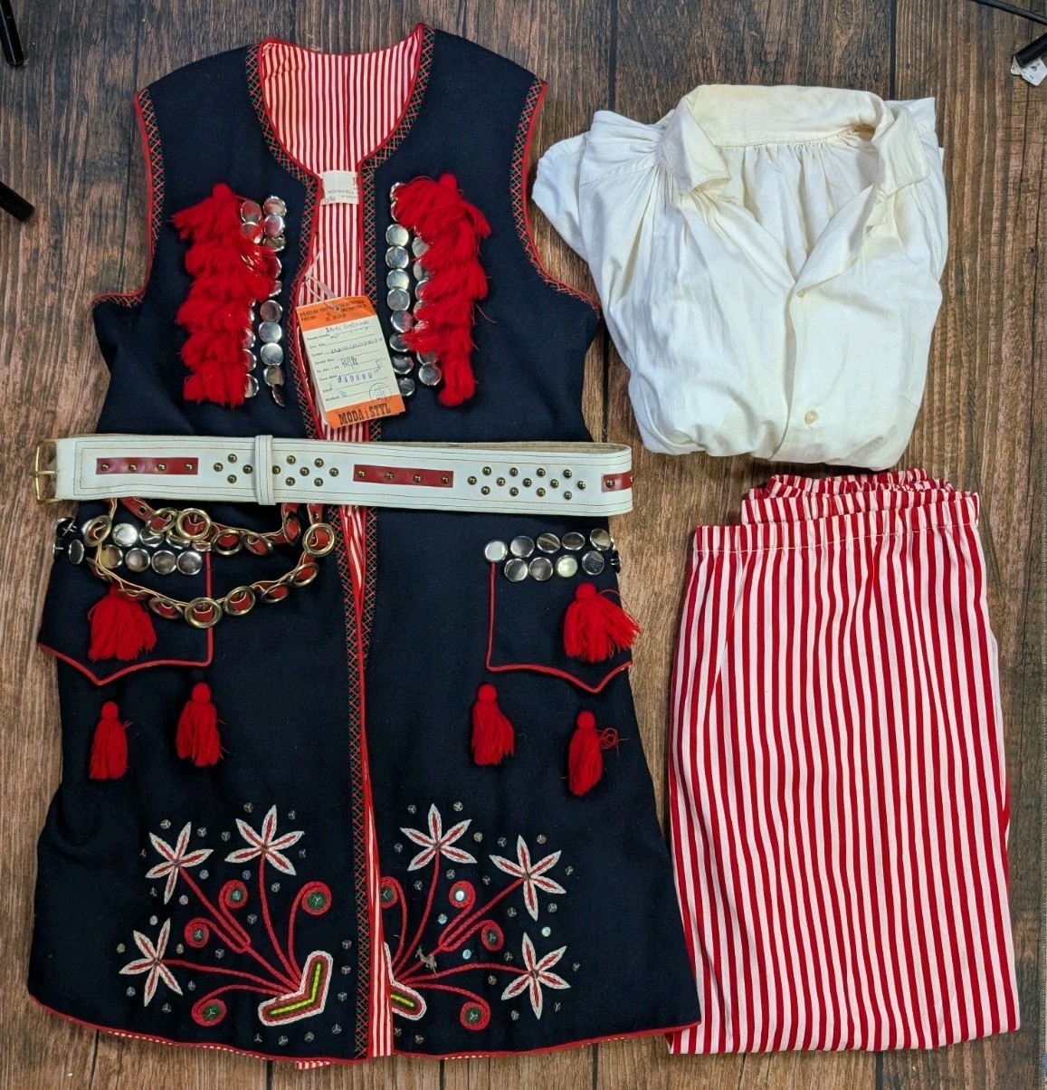 Vintage 80's Cepelia Polish Folk Costume Krakow Mens? Suit Vest Pants Belt S Vintage 80's Cepelia Polish Folk Costume Krakow Mens? Suit Vest Pants Belt S