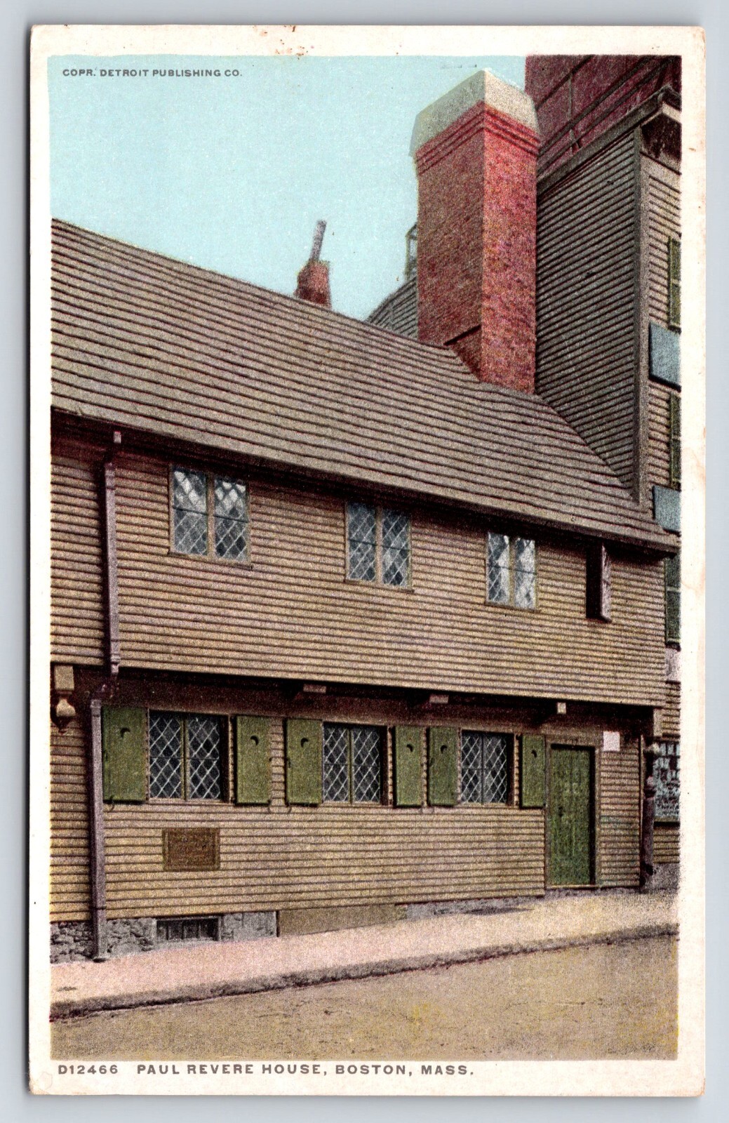 Postcard Paul Revere House, Boston, Massachusetts, Exterior  View,  D12466