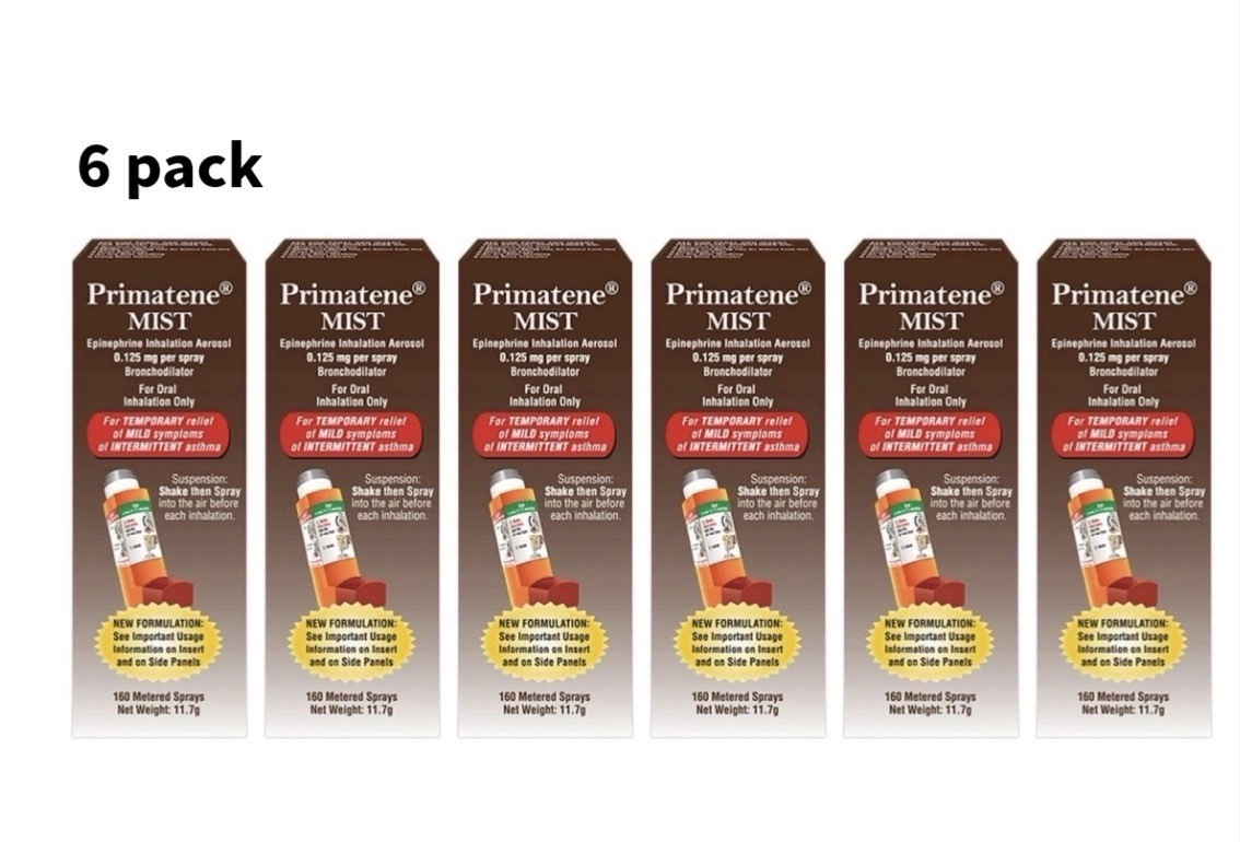 PRIMATINE MIST Epinephrine Inhaler (6 Pack) EXP 4/2028 NEW- PRIMATINE MIST Epinephrine Inhaler (6 Pack) EXP 4/2028 NEW-