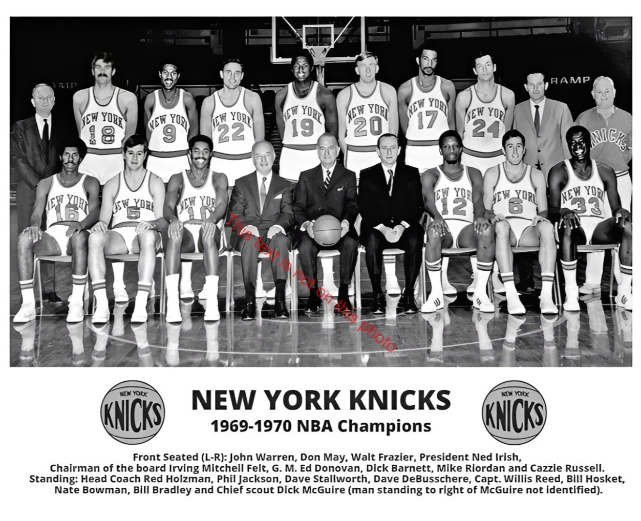 1969-70 New York Knicks NBA Champions Willis Reed 8x10 Glossy Photo Print HQ028 1969-70 New York Knicks NBA Champions Willis Reed 8x10 Glossy Photo Print HQ028