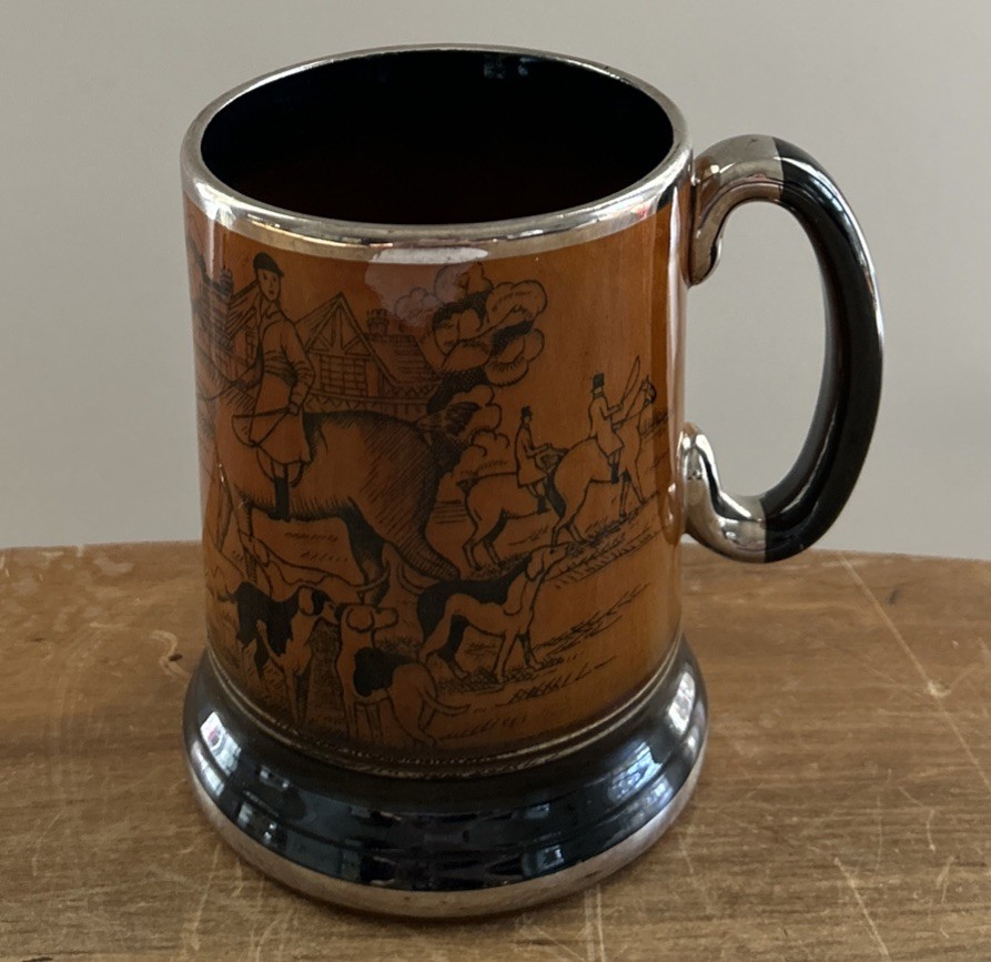 Vintage Arthur Wood Tankard Ye Olde Coaching & Hunting Days Horses Dogs England Vintage Arthur Wood Tankard Ye Olde Coaching & Hunting Days Horses Dogs England