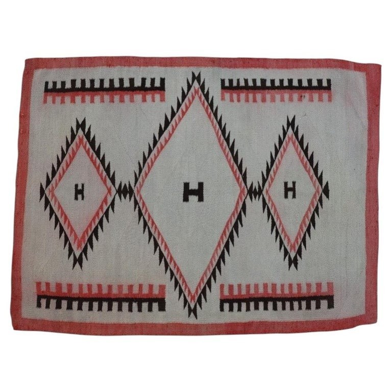 Antique Native American Navajo Handwoven Wool Rug C1920