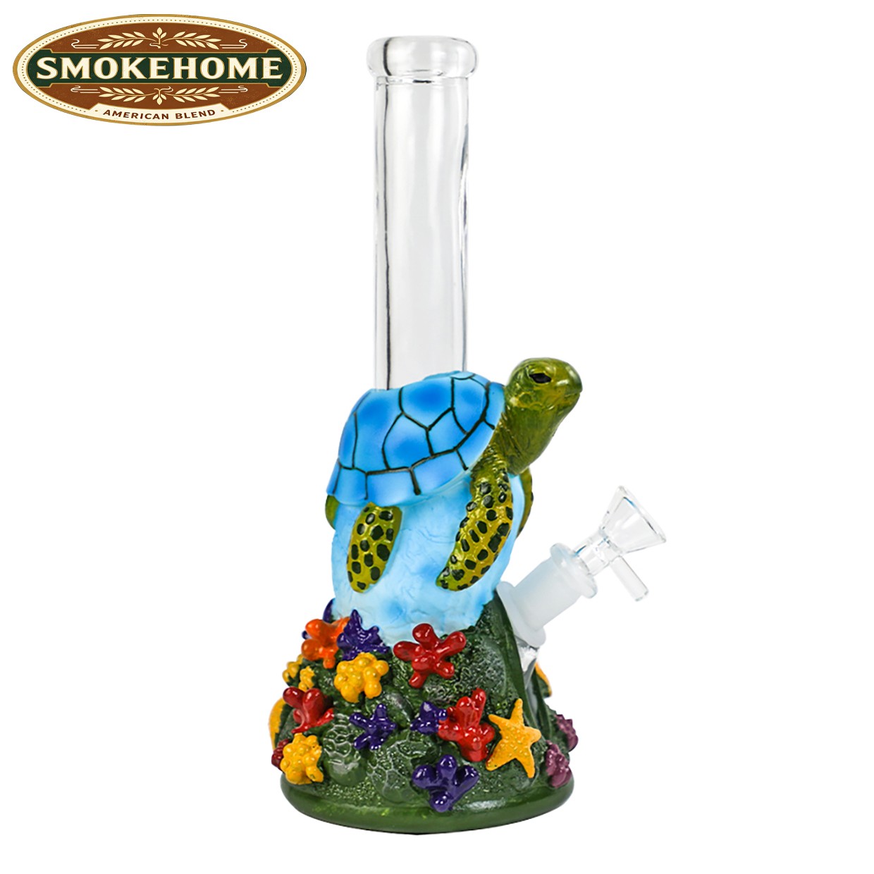Turtle Hookah 10'' Glass Bongs Water Pipes Tobacco Smoking Beaker bong 14mm bowl
