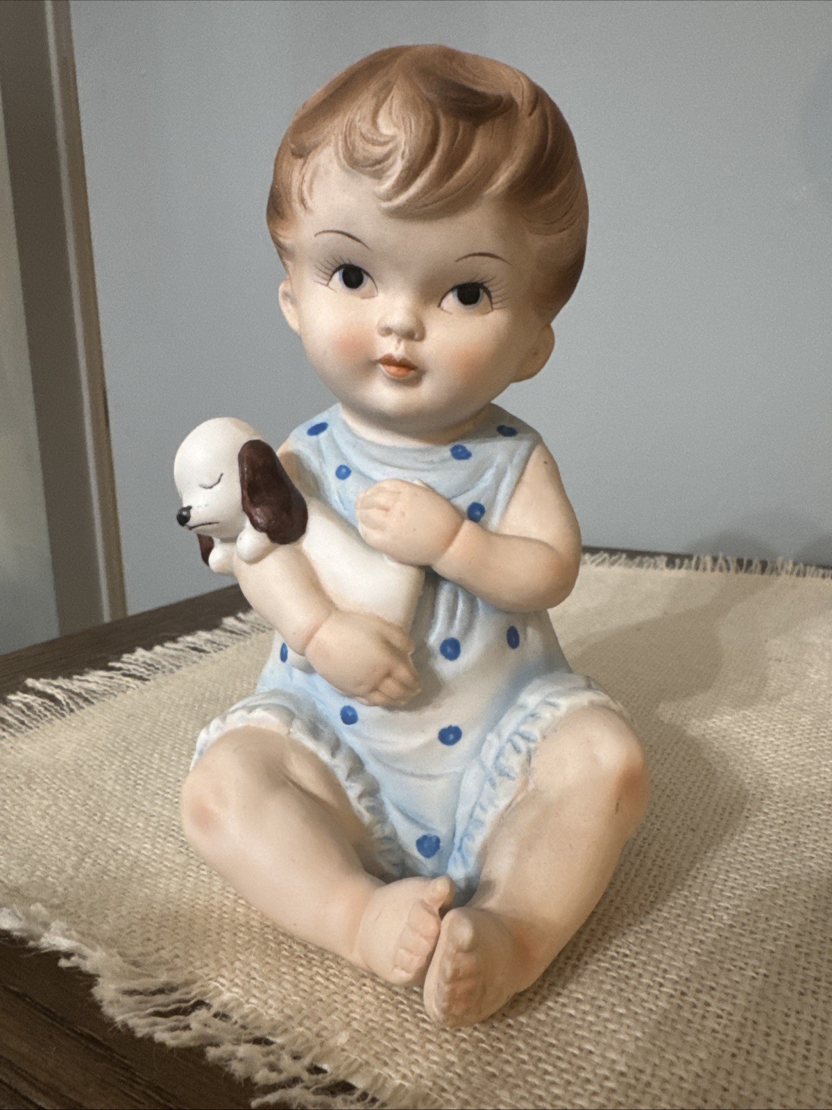 Lefton Porcelain Bisque Piano Baby( Was A Light) No Cord Included