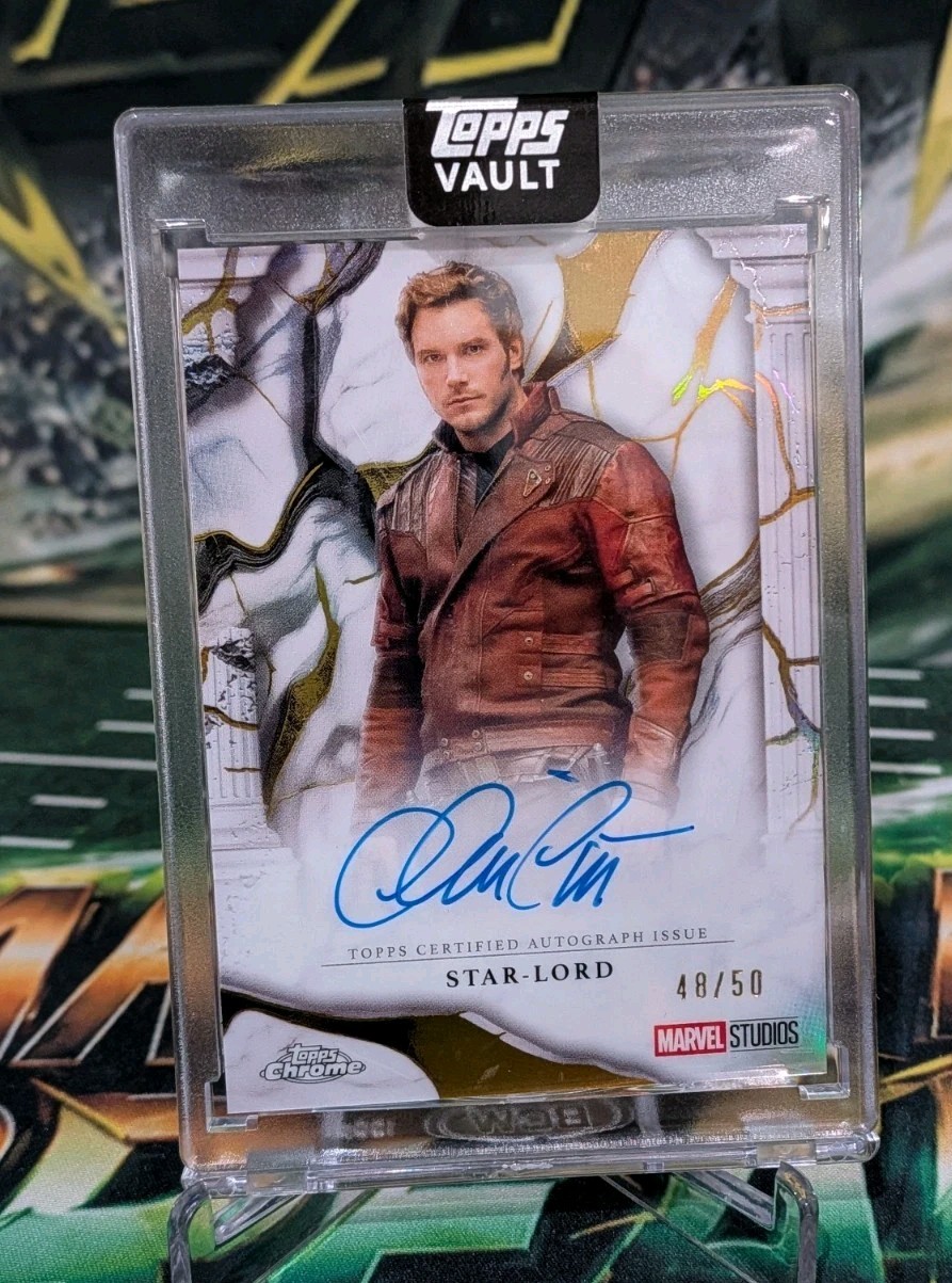 2026 Topps Marvel Vault Star-Lord Chris Pratt Immortal Gold Auto 48/50 2026 Topps Marvel Vault Star-Lord Chris Pratt Immortal Gold Auto 48/50