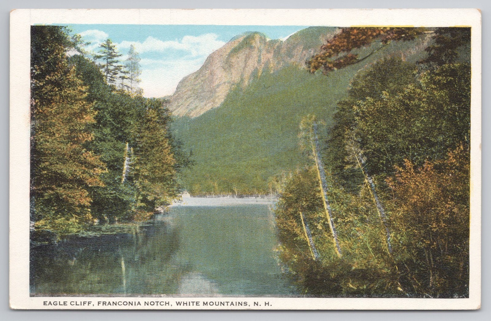 N.H. New Hampshire Eagle Cliff Postcard Franconia Notch c1930 White Mountains