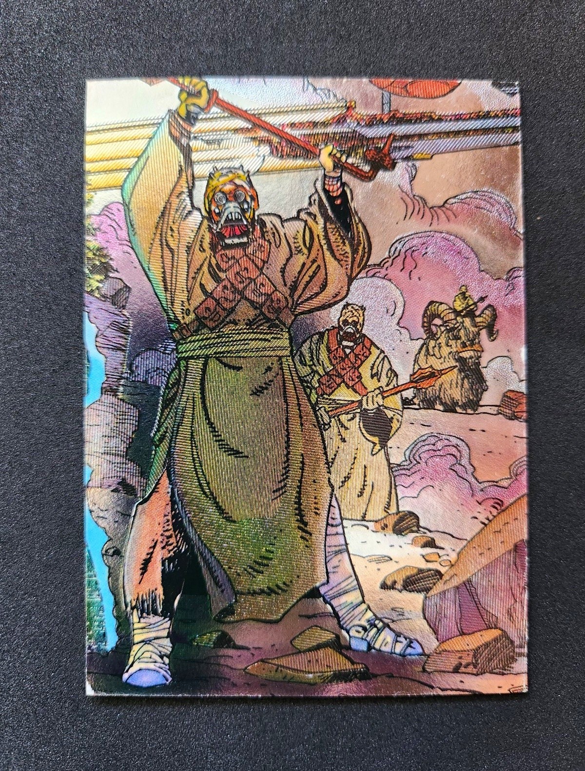 Topps 1995 Star Wars Galaxy Tuscen Raider Chase Etched Foil Card #17