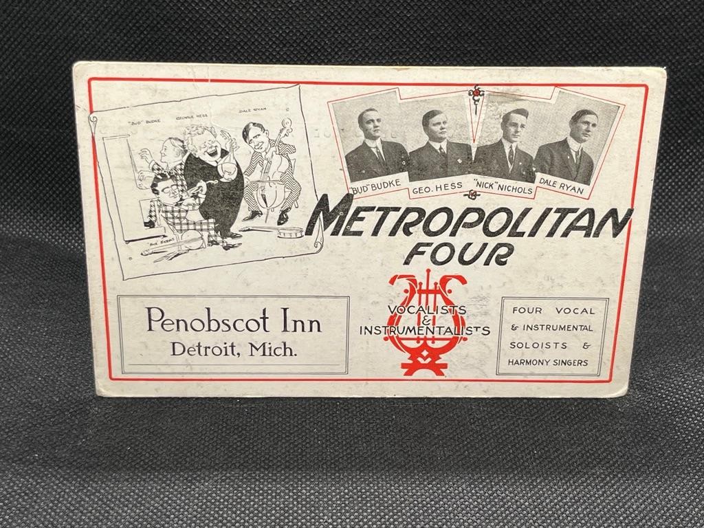METROPLOLITAN FOUR VOCALIST & INSTRUMENTALISTS PENOBSCOT INN, DETROIT, MI