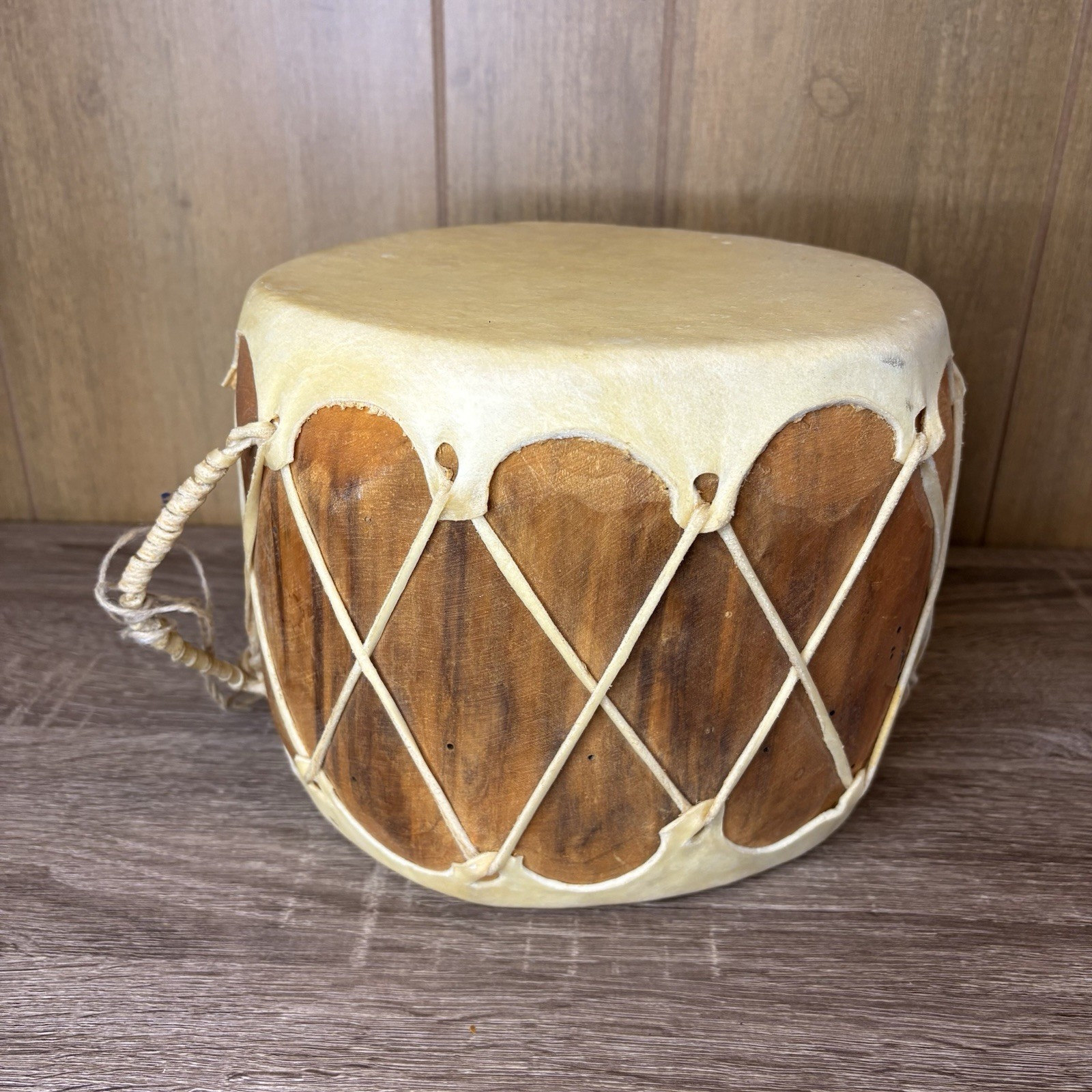 Pow Wow Native American Sweet Medicine Drum Northern Arizona Rawhide 8”