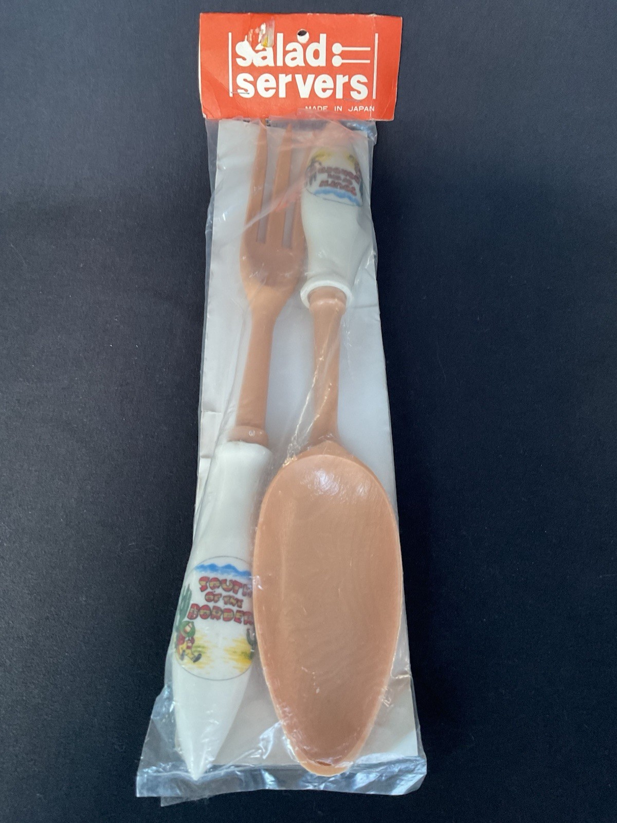 Vintage South of the Border Souvenir Salad Servers Fork Spoon Plastic Taiwan Vintage South of the Border Souvenir Salad Servers Fork Spoon Plastic Taiwan