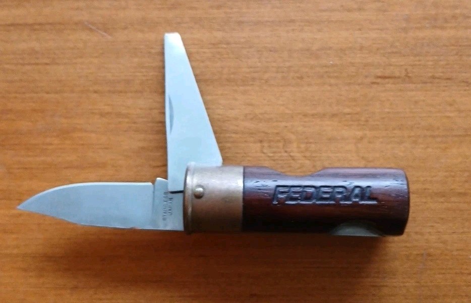 Vintage Federal 12 GA Shotgun Shell Pocket Knife & File Flathead Screwdriver Vintage Federal 12 GA Shotgun Shell Pocket Knife & File Flathead Screwdriver