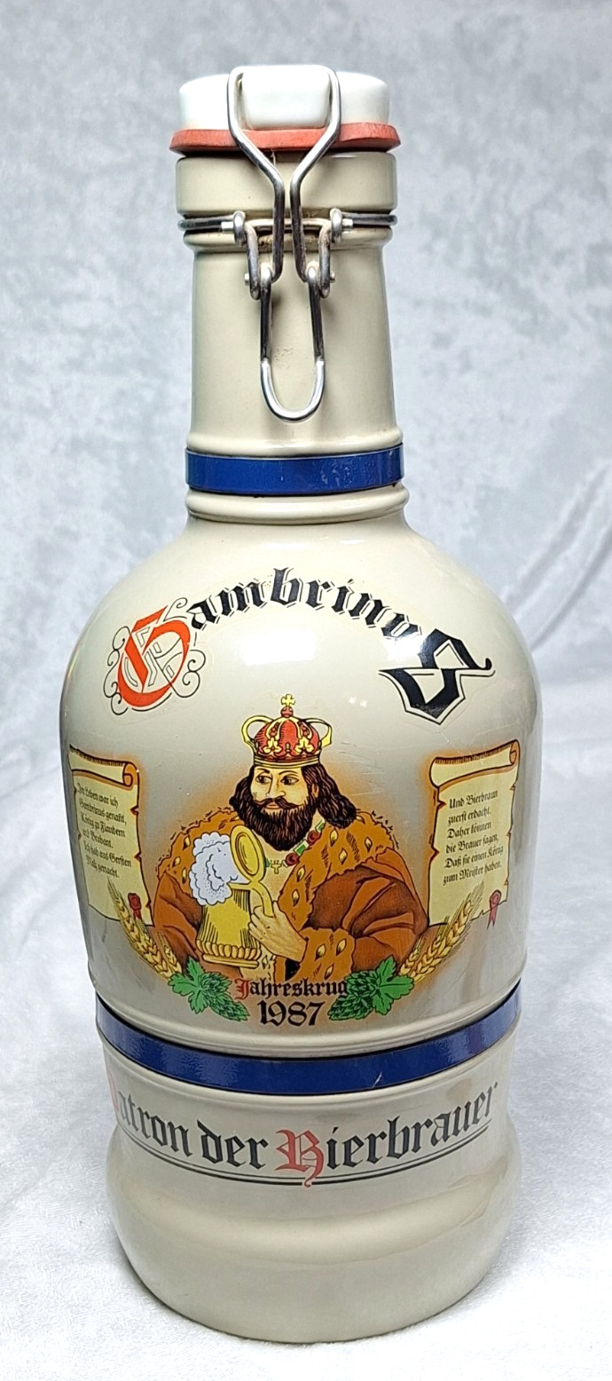 Vintage 1987 Altenmünster Gambrinus German Beer Siphon 2L Ceramic Growler Bottle