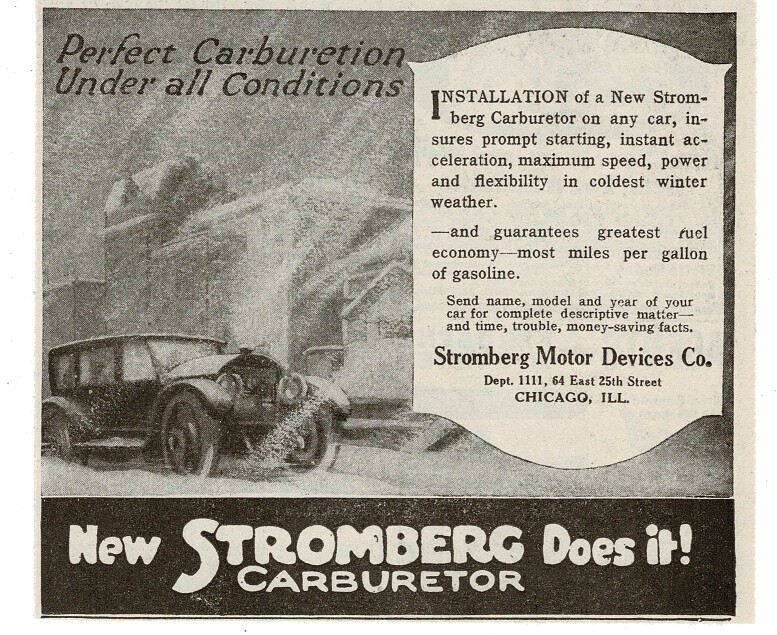 1919 STROMBERG Carburetor art Chicago Illinois Vintage Print Ad