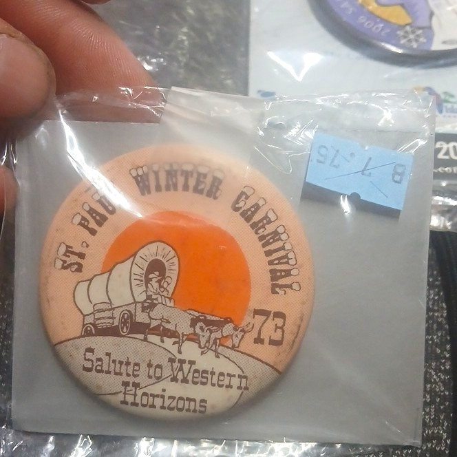 St. Paul Winter Carnival 1973 Salute to Western Horizons Pinback Button