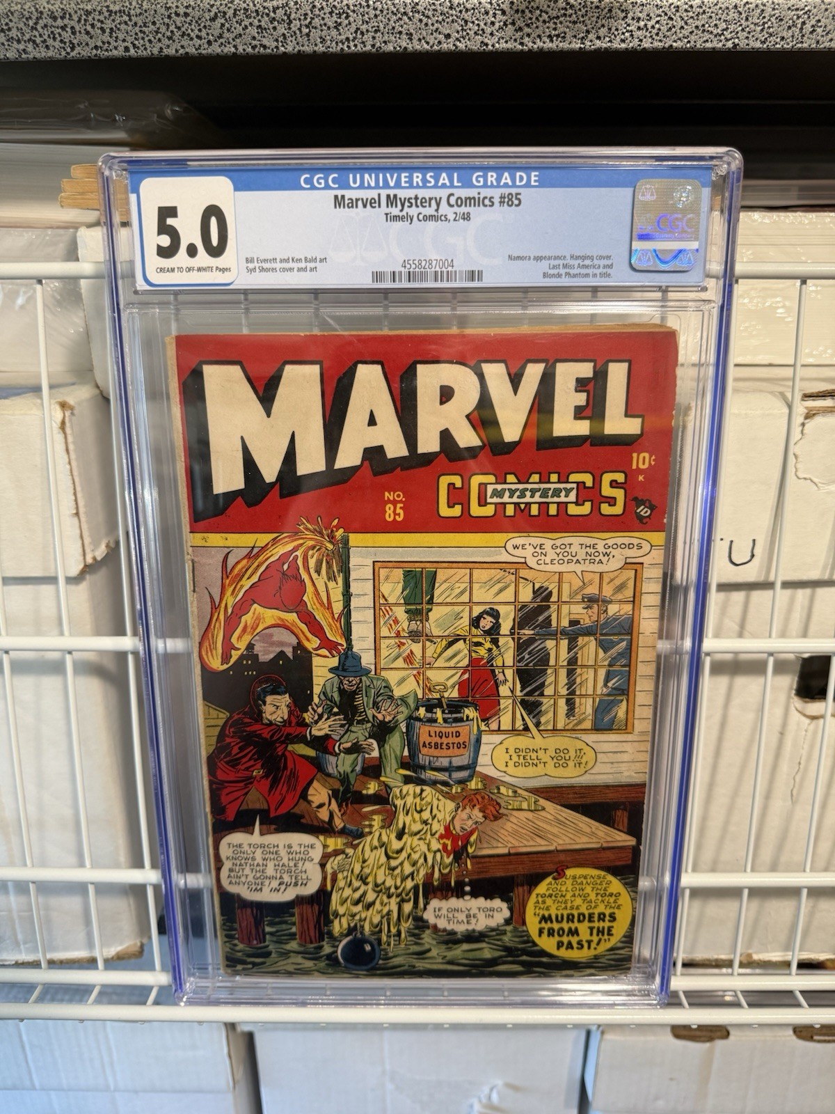 Marvel Mystery Comics #85 CGC 5.0 Timely Comics 1948 Syd Shores Hanging Cover