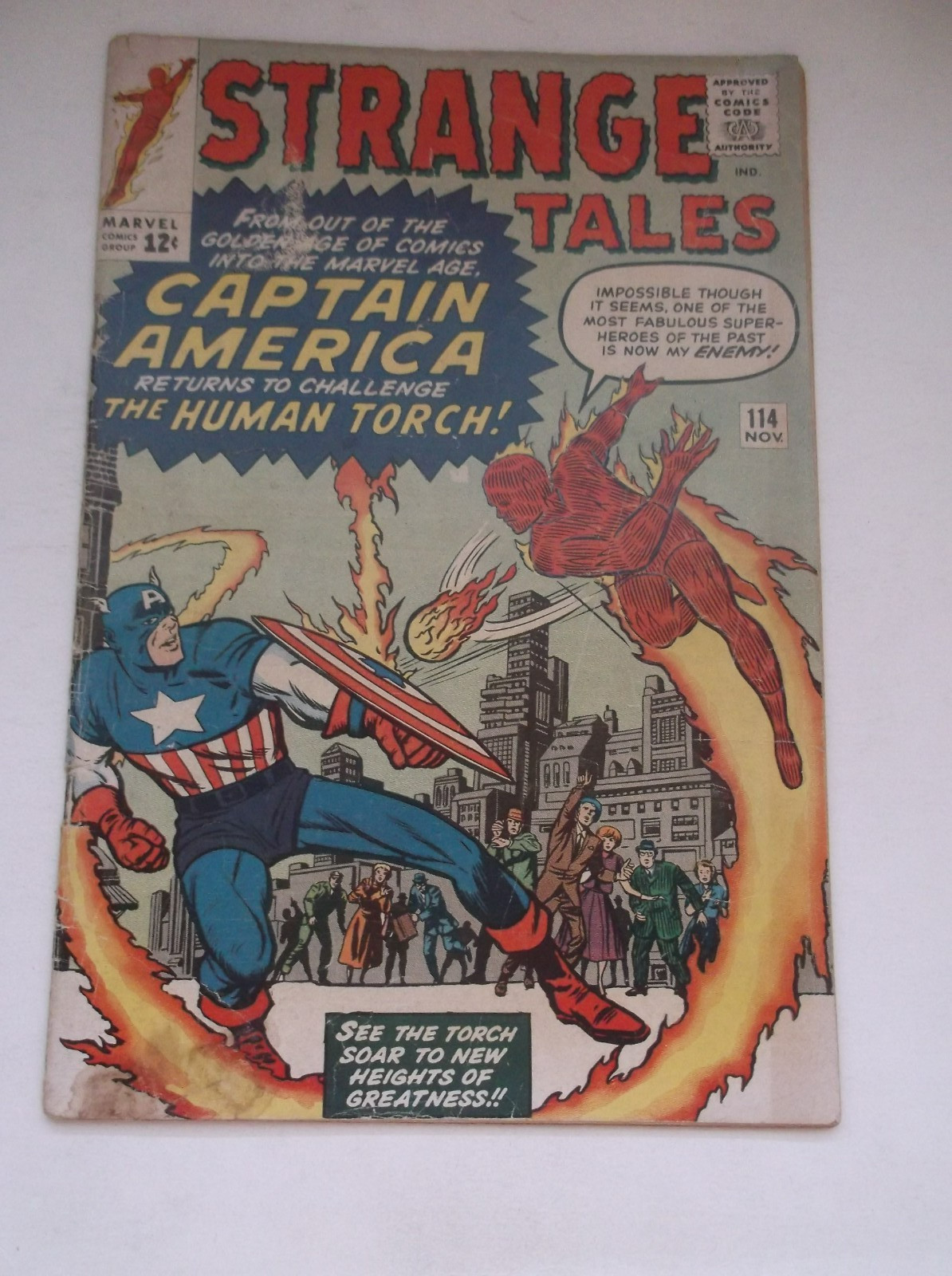 MARVEL: STRANGE TALES #114, CAPT AMERICA VS HUMAN TOUCH, BARON MORDO, 1963, GD-