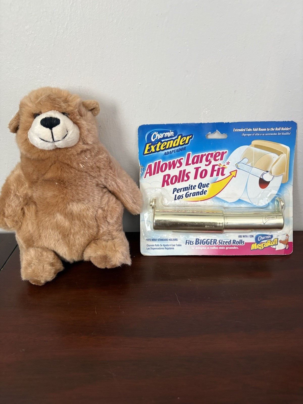 Charmin Toilet Paper Extender Adaptor NIB 2004  & Promotional Charmin Bear