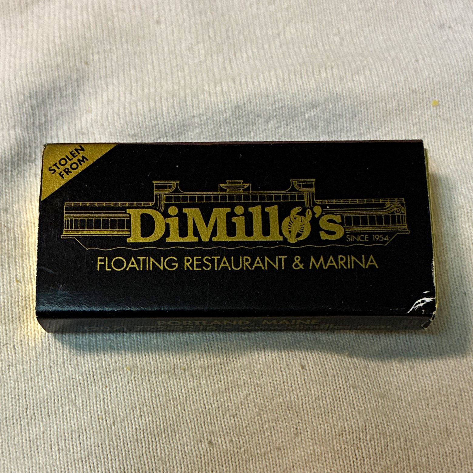 Vintage DiMillo’s Floating Restaurant & Marina Matchbook, Portland, Maine