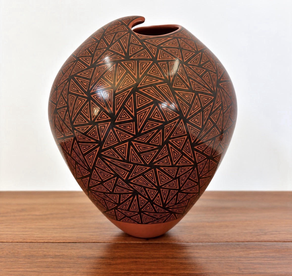 Mata Ortiz Trini Silveira Mexican Fine Art Pottery Olla Vase 6x5.5”