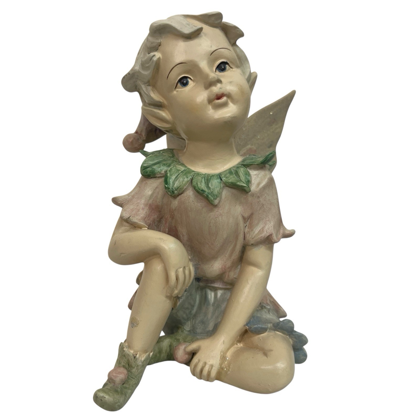 Vintage Fairy Pixie Figurine 5” Boy Winged Glitter Muted Pastels Cherub Vintage Fairy Pixie Figurine 5” Boy Winged Glitter Muted Pastels Cherub