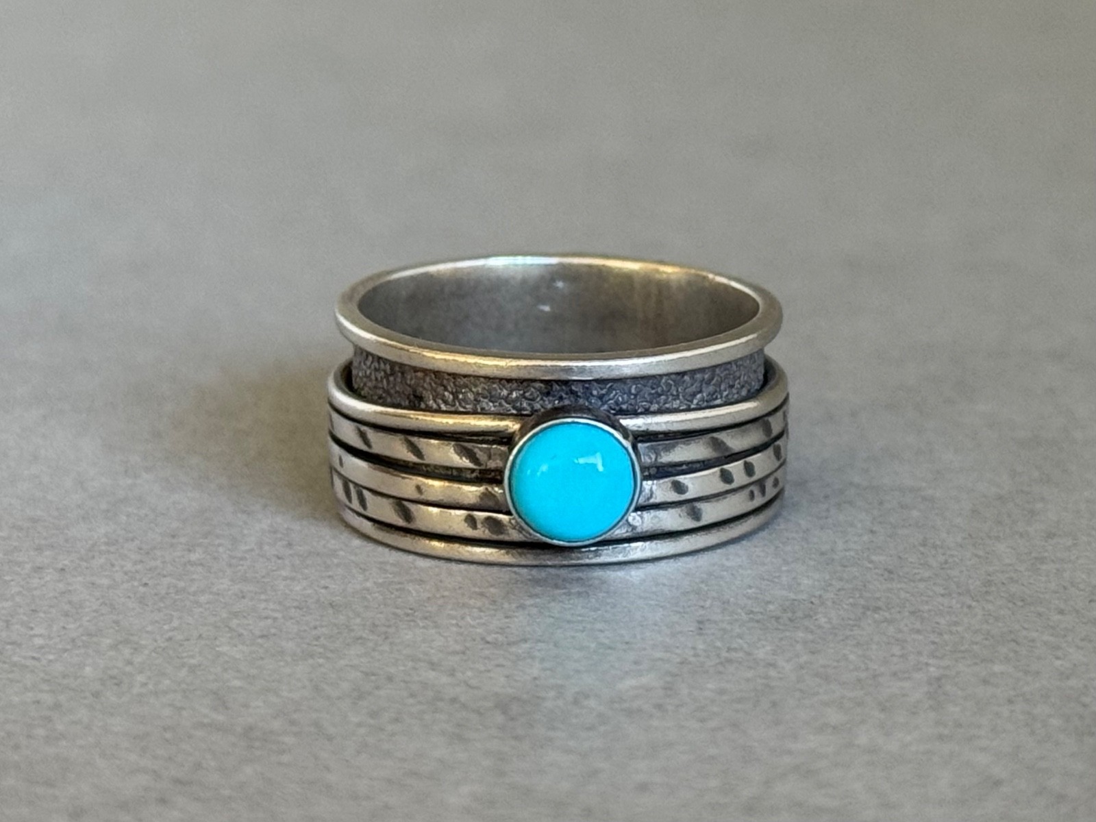 Unused Navajo Sterling Silver with Kingman Turquoise Nelson Jim Ring Sz 10 Unused Navajo Sterling Silver with Kingman Turquoise Nelson Jim Ring Sz 10