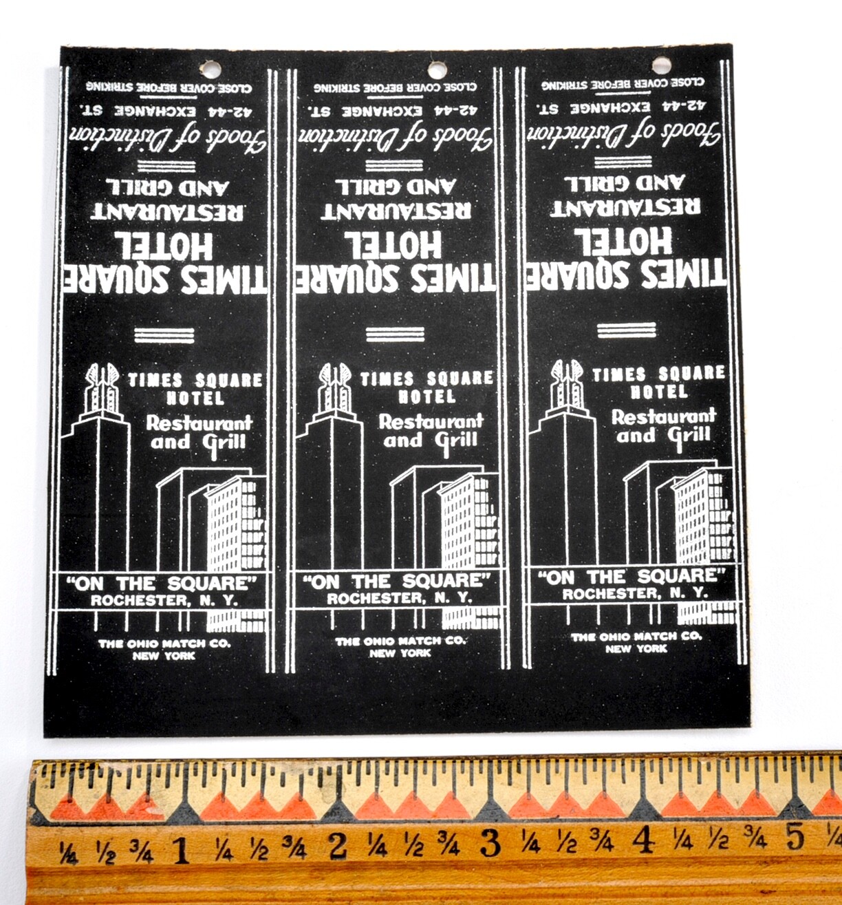 Vintage 1930's Times Square Hotel Restaurant - New York City-Matchbook Cover #30 Vintage 1930's Times Square Hotel Restaurant - New York City-Matchbook Cover #30