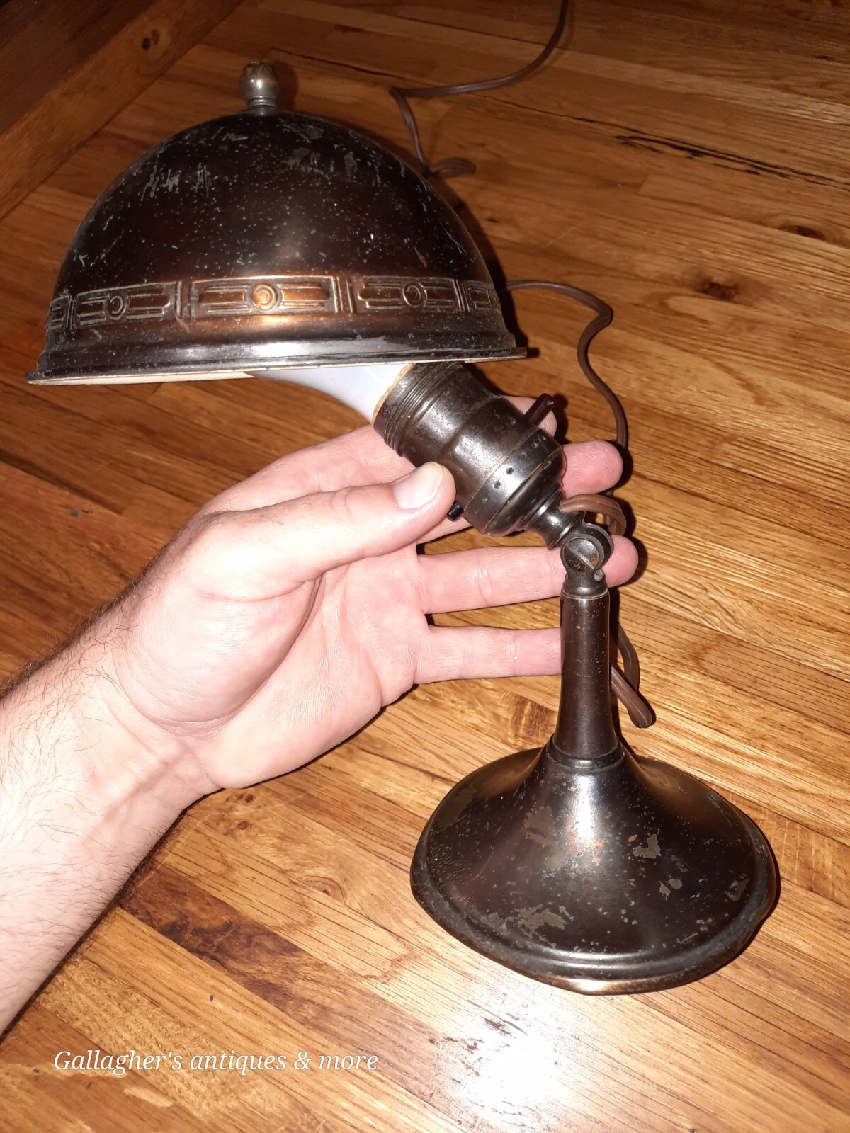Rare antique Greist Mfg Co Copper Table Desk Pivot Lamp Sconce New Haven Conn Rare antique Greist Mfg Co Copper Table Desk Pivot Lamp Sconce New Haven Conn
