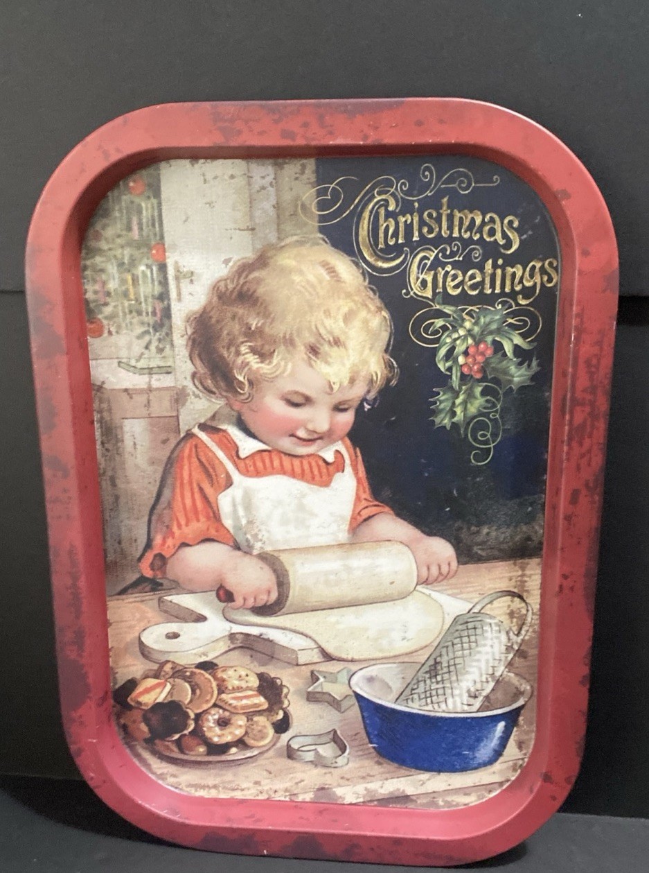 Ohio Wholesale Vintage Victorian Style “ Cookies For Christmas” Tin Serving Tray Ohio Wholesale Vintage Victorian Style “ Cookies For Christmas” Tin Serving Tray
