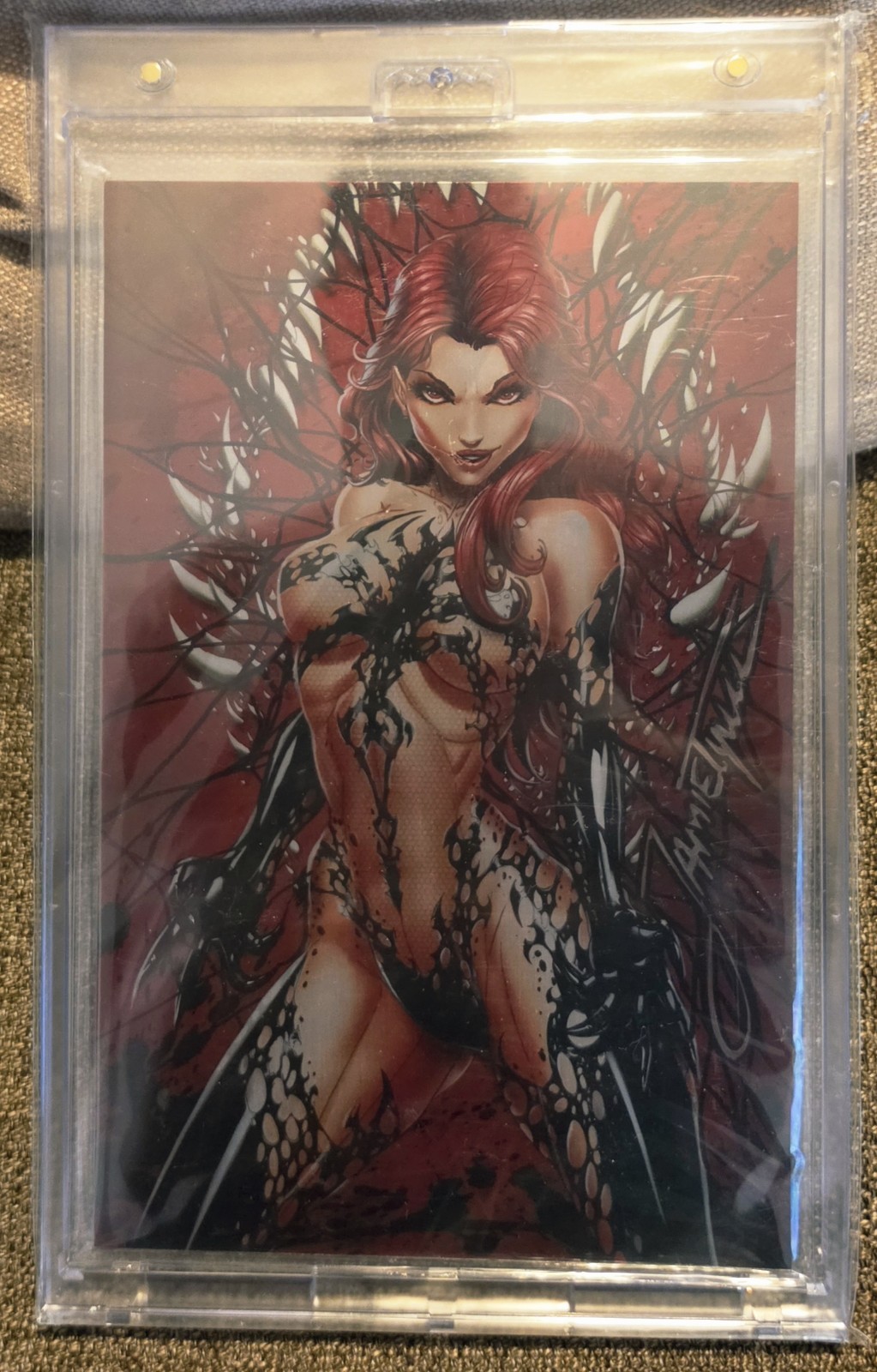 I MAKE BOYS CRY 1  SIGNED REMARKED VIRGIN METAL MARY JANE VENOM CARNAGE TYNDALL