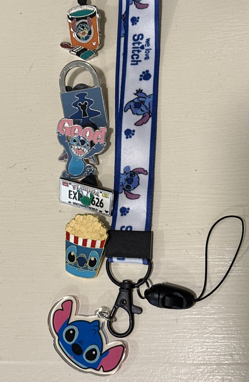 Stitch Disney Trading Pin Lot of 5 with Stitch lanyard.  US SELLER  Starter