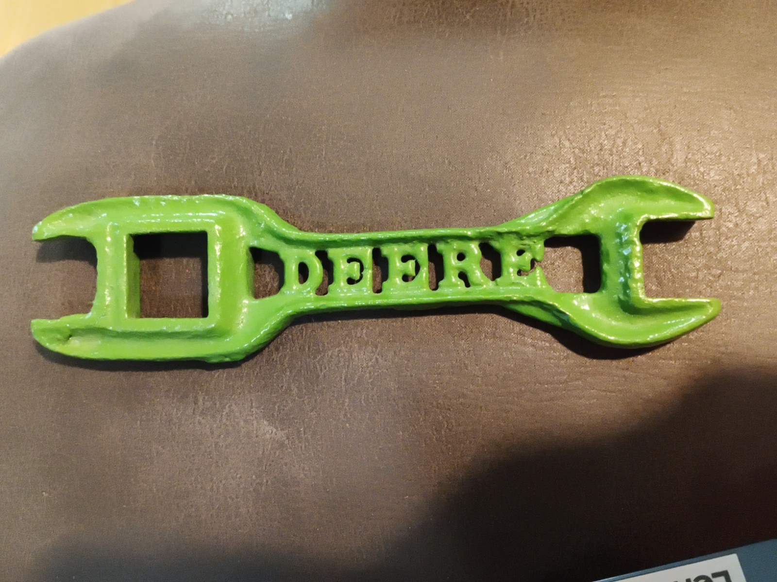 Antique Vintage John Deere Tractor Cutout Wrench Tool Painted Deere Green
