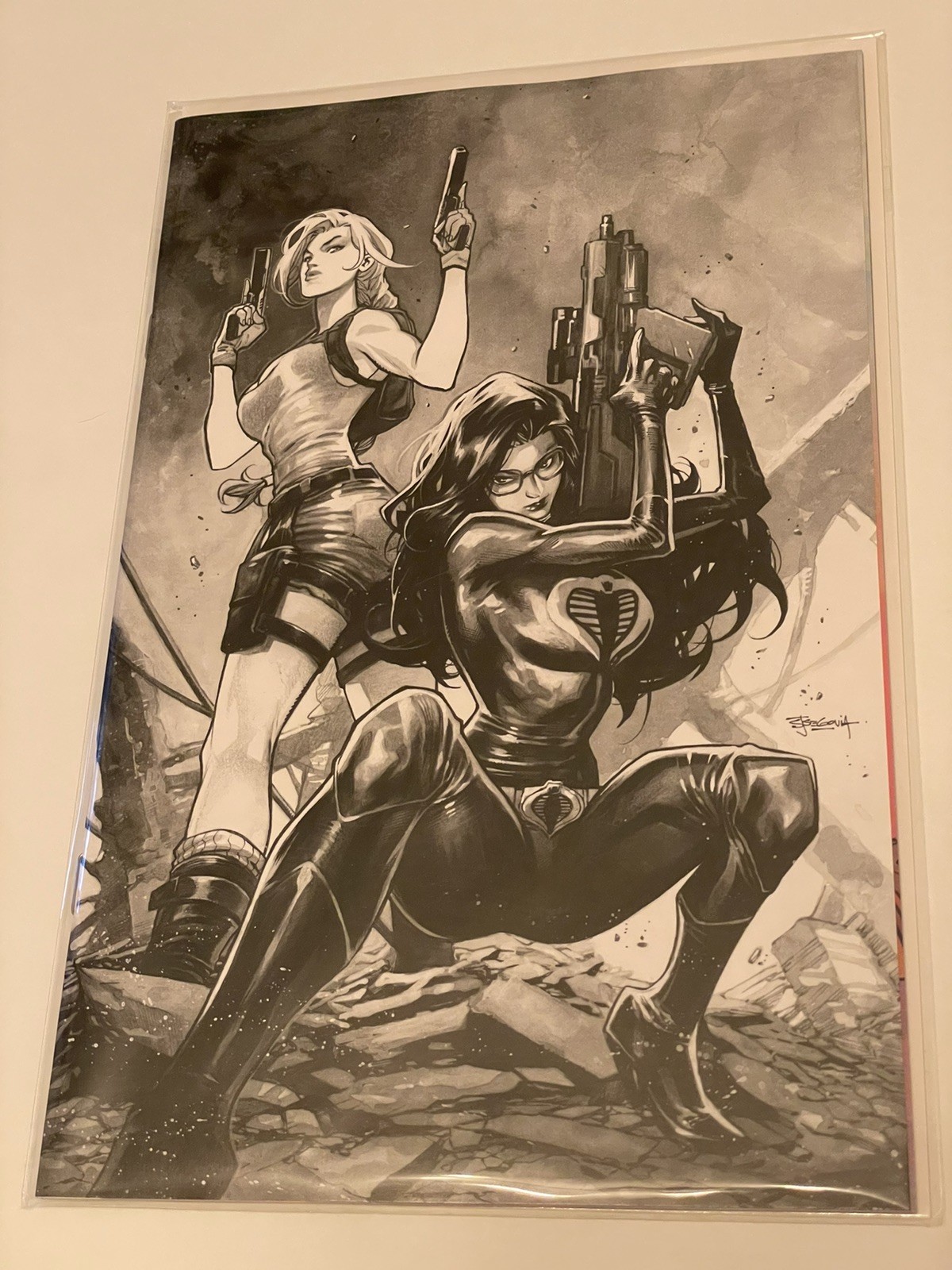 GI JOE/TOMB RAIDER #1 STEPHEN SEGOVIA NYCC EXCLUSIVE VIRGIN SKETCH BARONESS
