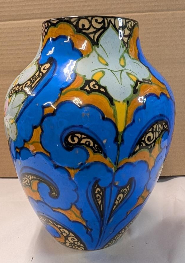 Renato Bassanelli for Keramos Rome, Italy Art Deco Roman Secession Flower Vase Renato Bassanelli for Keramos Rome, Italy Art Deco Roman Secession Flower Vase