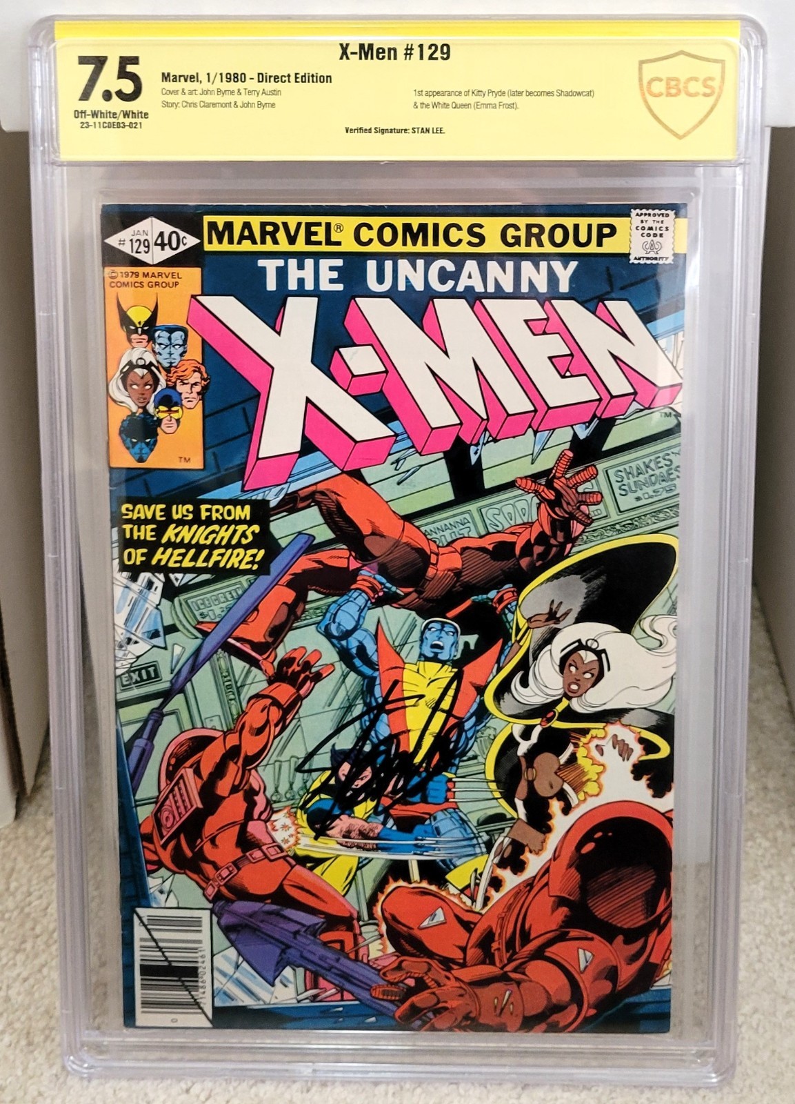X-Men #129 (1980) CBCS 7.5 not CGC SS - Signed by Stan Lee Marvel Comics Key X-Men #129 (1980) CBCS 7.5 not CGC SS - Signed by Stan Lee Marvel Comics Key
