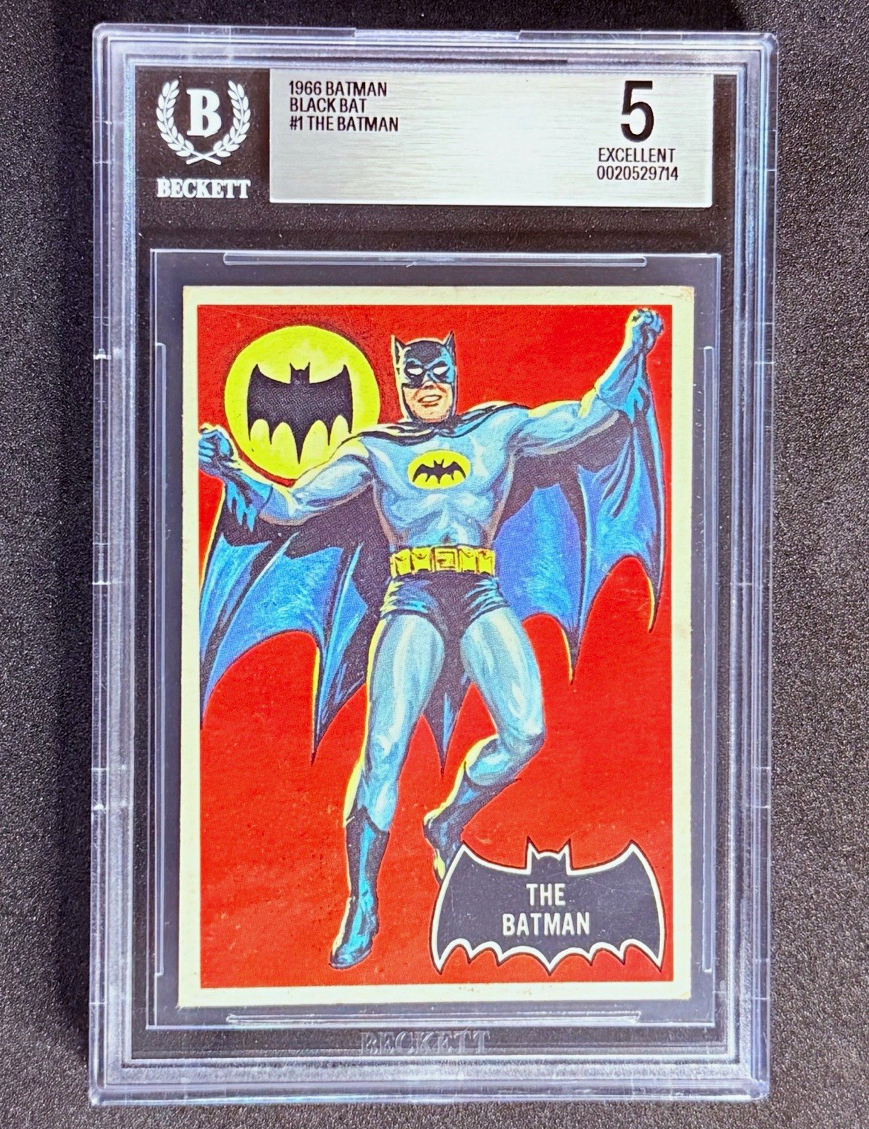 1966 Batman Black Bat #1 The Batman Non-Sport Trading Card, Graded