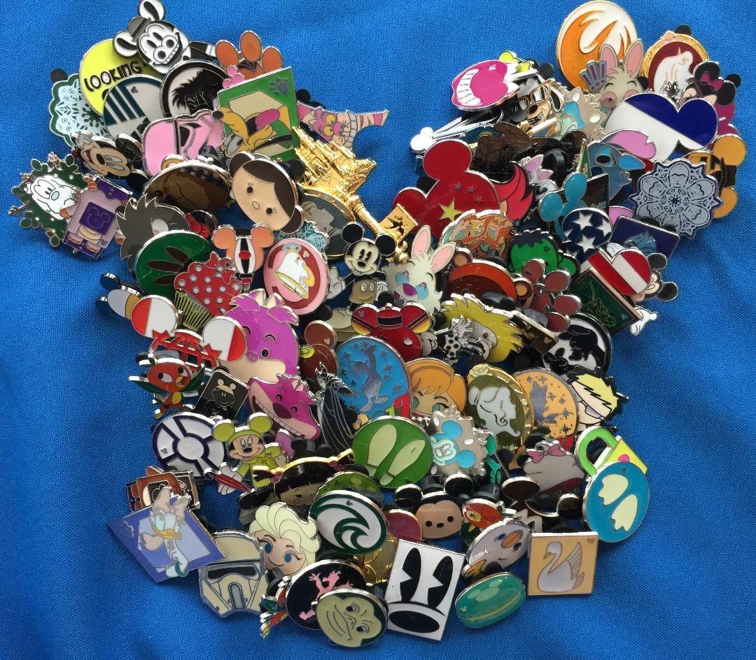 Disney Assorted Pin Trading Lot of 50-100-150-or 200 Pins No Doubles