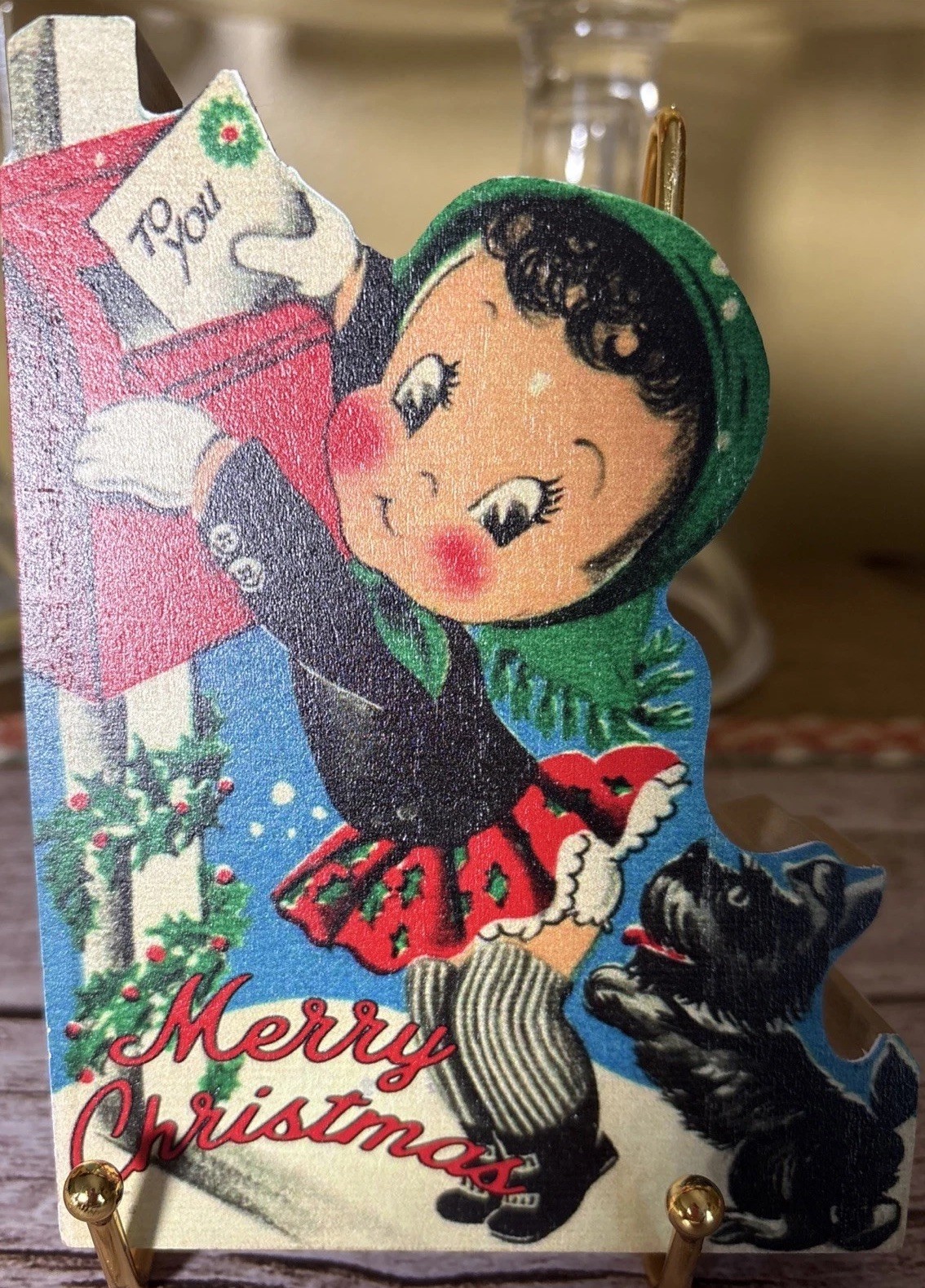 2025 Hobby Lobby Vintage Style Little Girl With Scotty Dog Christmas Wood Block 2025 Hobby Lobby Vintage Style Little Girl With Scotty Dog Christmas Wood Block