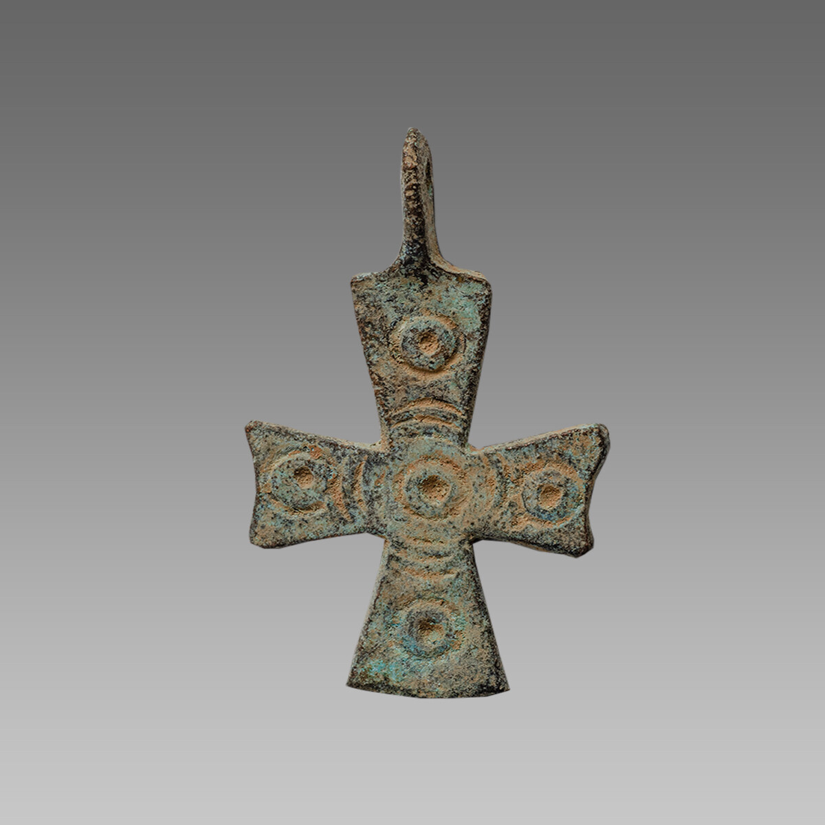 Byzantine style Bronze Cross pendant.