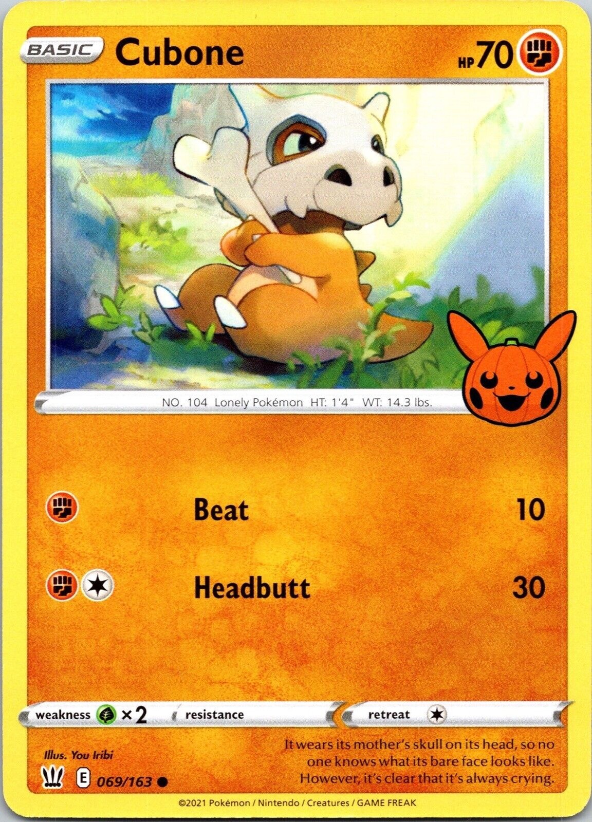 Cubone 069/163 Regular Trick or Trade BOOster 2022 Halloween Pokemon TCG