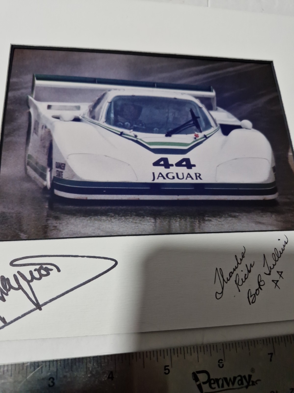 Group 44 Jaguar 5x7 Photo 8x10 Matted - SIGNED by Bob Tullius and Hurley Haywood