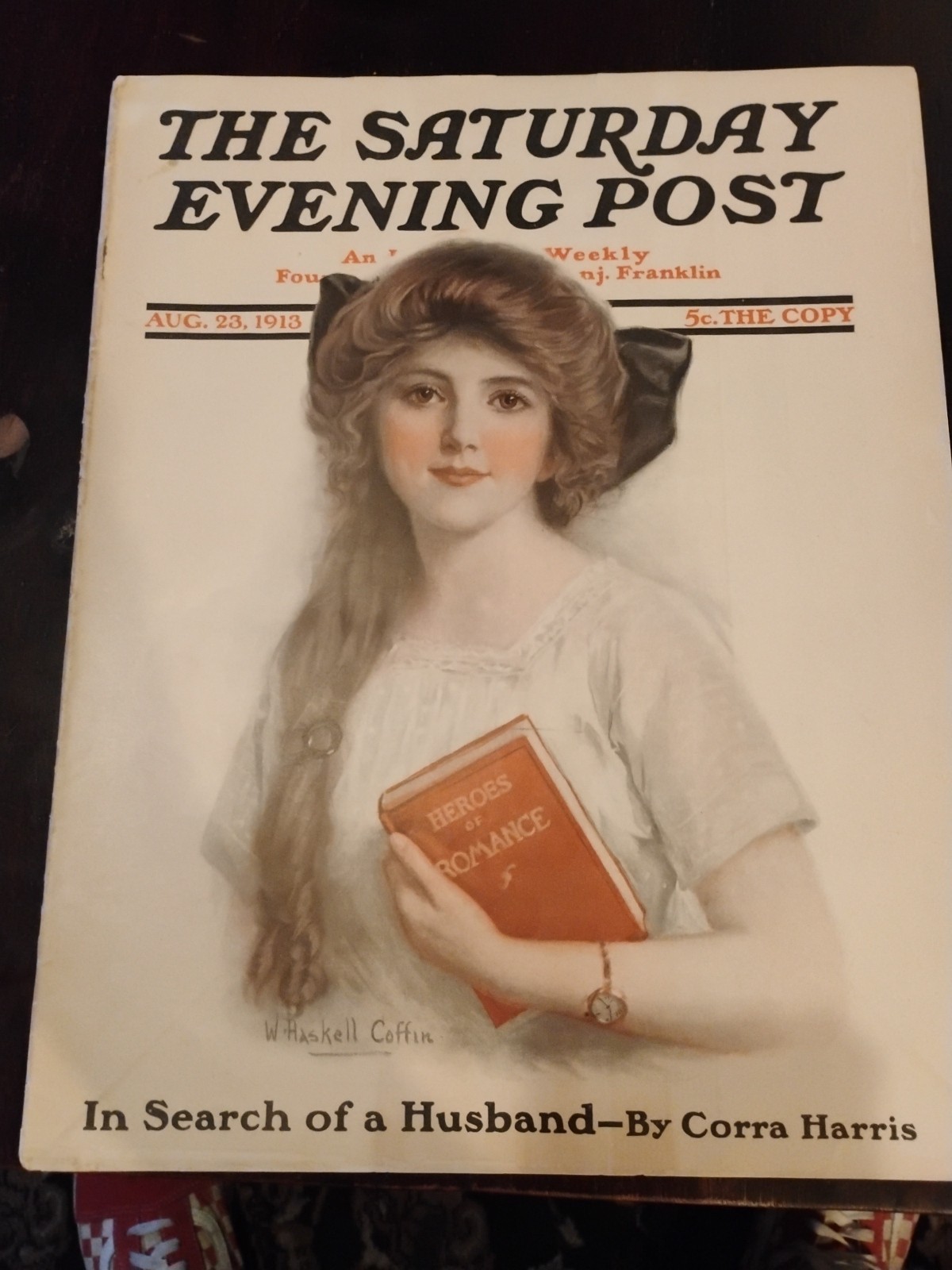 1913, AUG 23, OLD SATURDAY EVENING POST MAGAZINE W. H. COFFIN ART Nice Cond 1913, AUG 23, OLD SATURDAY EVENING POST MAGAZINE W. H. COFFIN ART Nice Cond