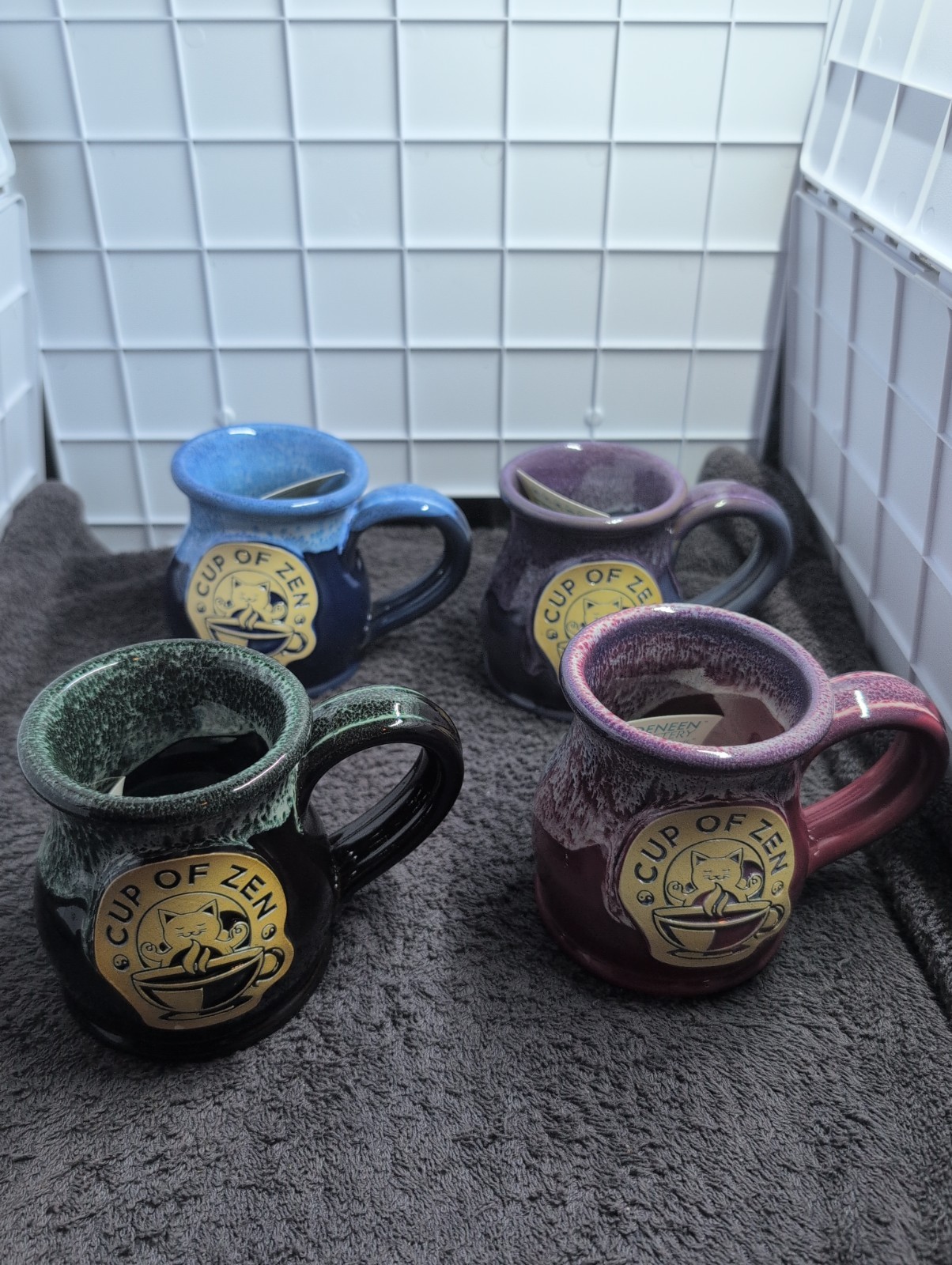 Lot Of (4) Deneen Pottery Handmade Cup Of Zen Coffee Mug 2023.LE HTF See Photos Lot Of (4) Deneen Pottery Handmade Cup Of Zen Coffee Mug 2023.LE HTF See Photos