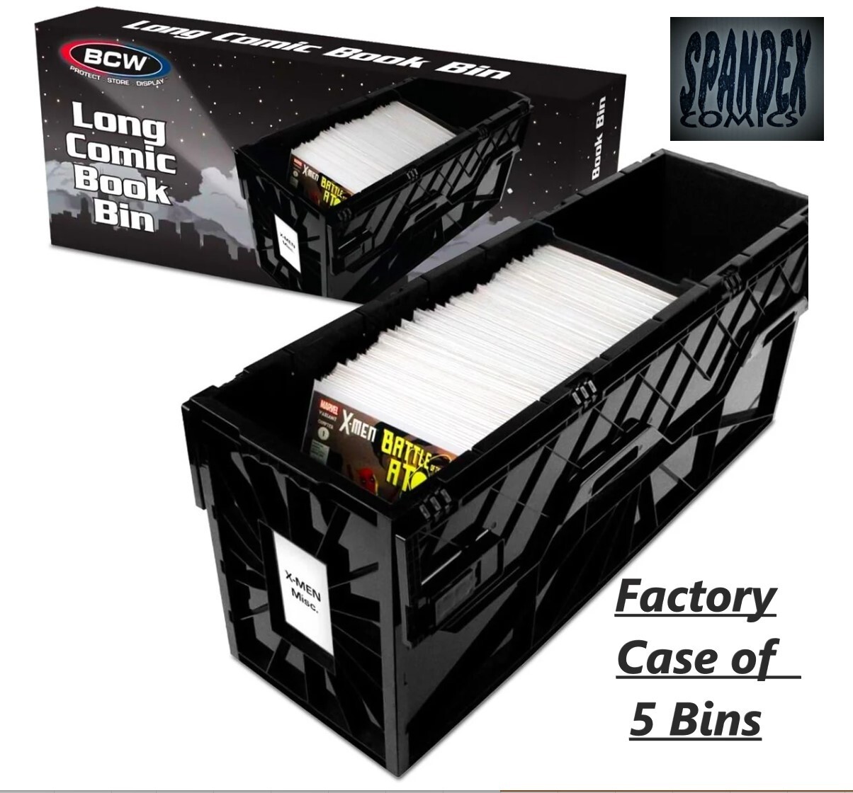 1 Case (5) BCW Black Long Comic Book Box Bins - Heavy Duty Acid Free Plastic 1 Case (5) BCW Black Long Comic Book Box Bins - Heavy Duty Acid Free Plastic