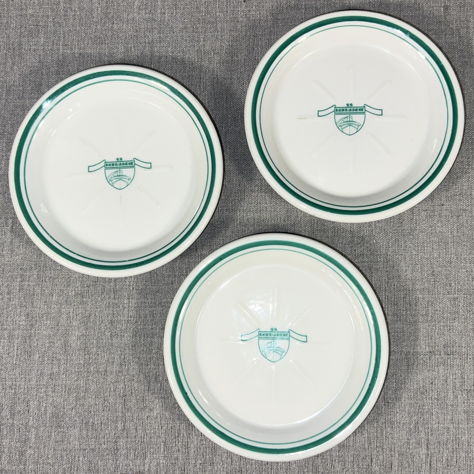 THREE Premiere Classe 1978 | SS Normandie | Small Dishes | Ocean Liner 5-1/8\