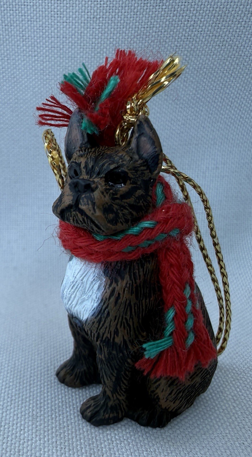 Conversation Concepts Tiny  Brindle Boxer Dog Xmas Ornament/Scarf-DTX 33C - NEW.